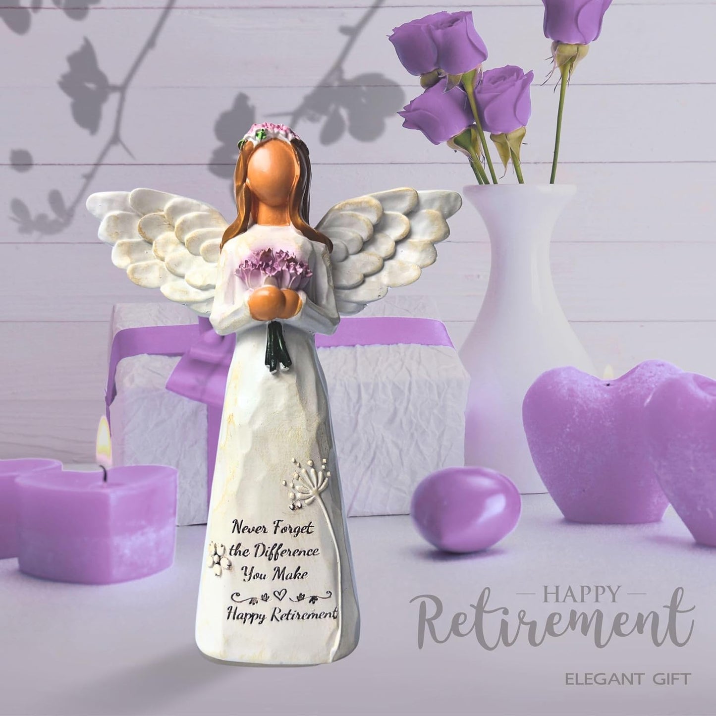 Skiennix Retirement Gift for Women - 5.5” Angel Figurine with Card | Perfect for Coworkers & Friends