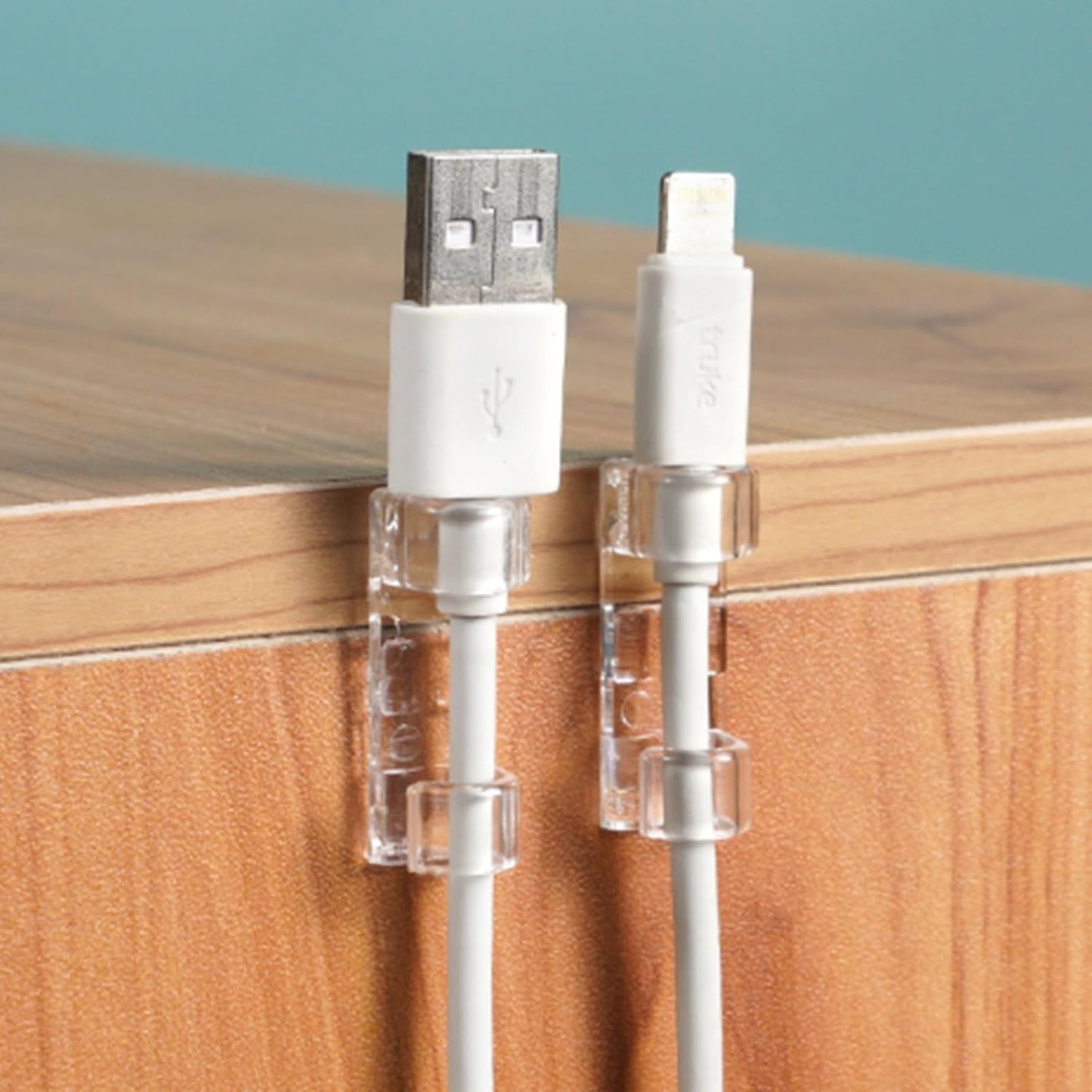 Generic Clear Adhesive Wire Holder Organizer - Cord, Single Unit Routing Guide for Desktop Surfaces, Discreet Synthetic