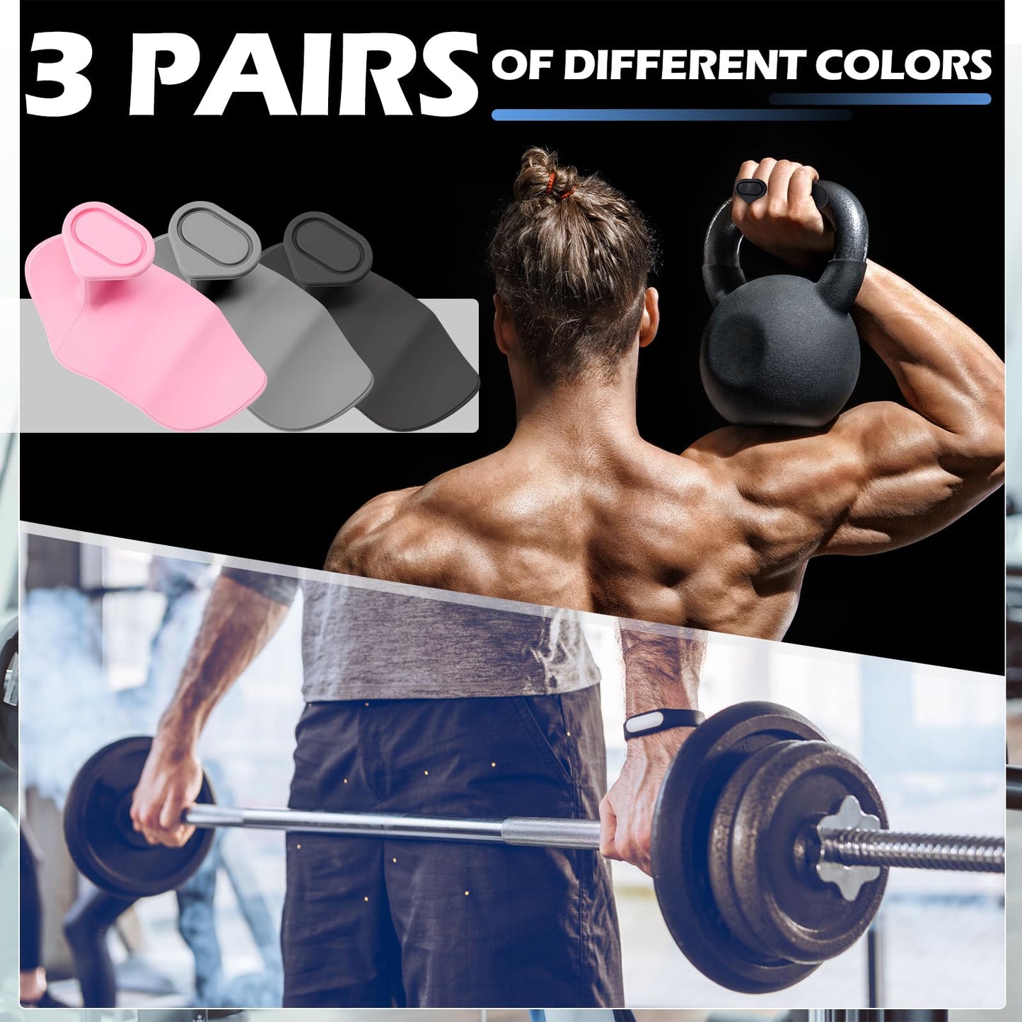 Hoemwarm Anti-Slip Workout Grips, 6Pcs Ergonomic Rubber Hand Protector Gloves for Strength Training and Exercise,Weight Lifting,Dumbbell,Deadlift,Bar Pad Pull Up Grippers