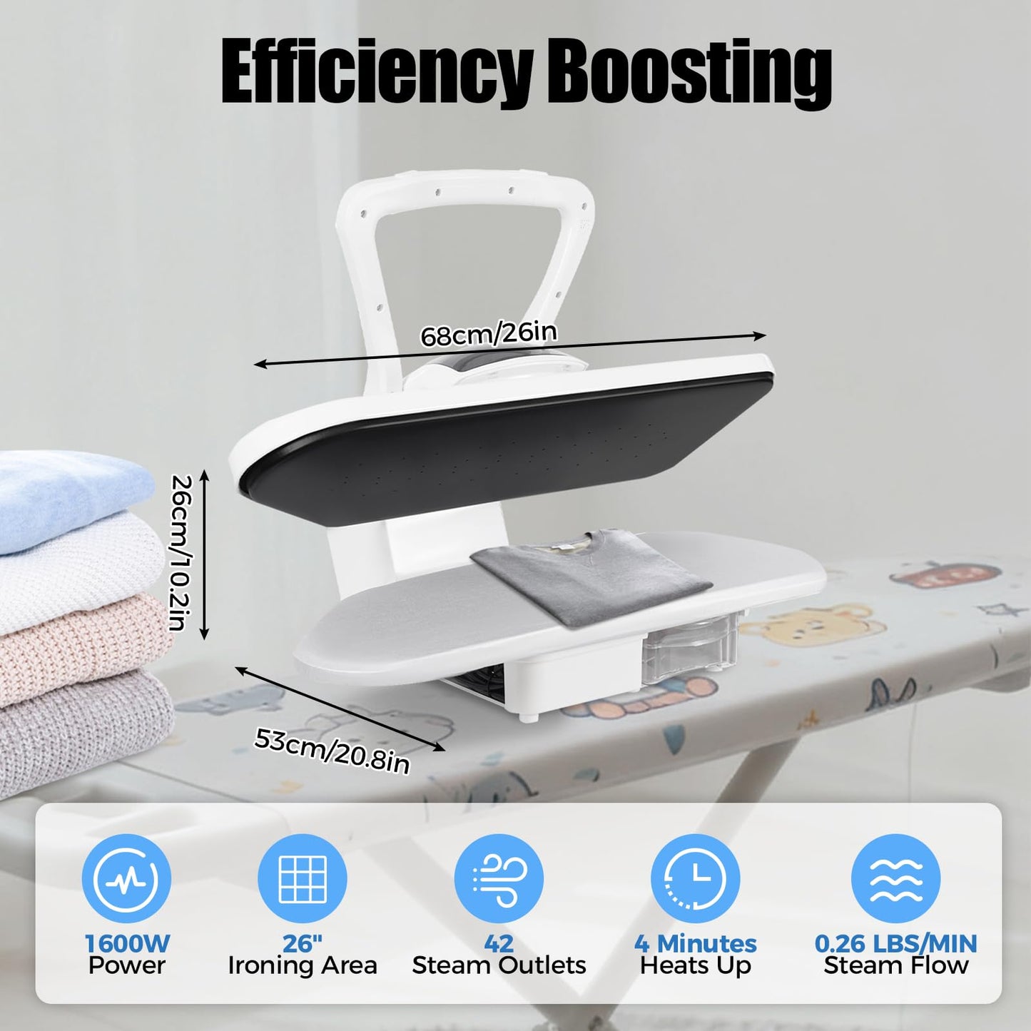 8810D Intelligent Steam Press Steamers, 1600W Professional Steamer, 5 Mode 194-392 ℉ Temperature Touch Screen Tabletop ‎Built-in Dual-control Semiconductor Chip AI Voice Reminder Garment Steamers