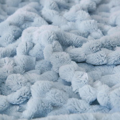 HOMRITAR Baby Blanket - Soft Fluffy Fleece for Nursery | Cozy 3D Jacquard Design, 30 x 40 Inch, Blue