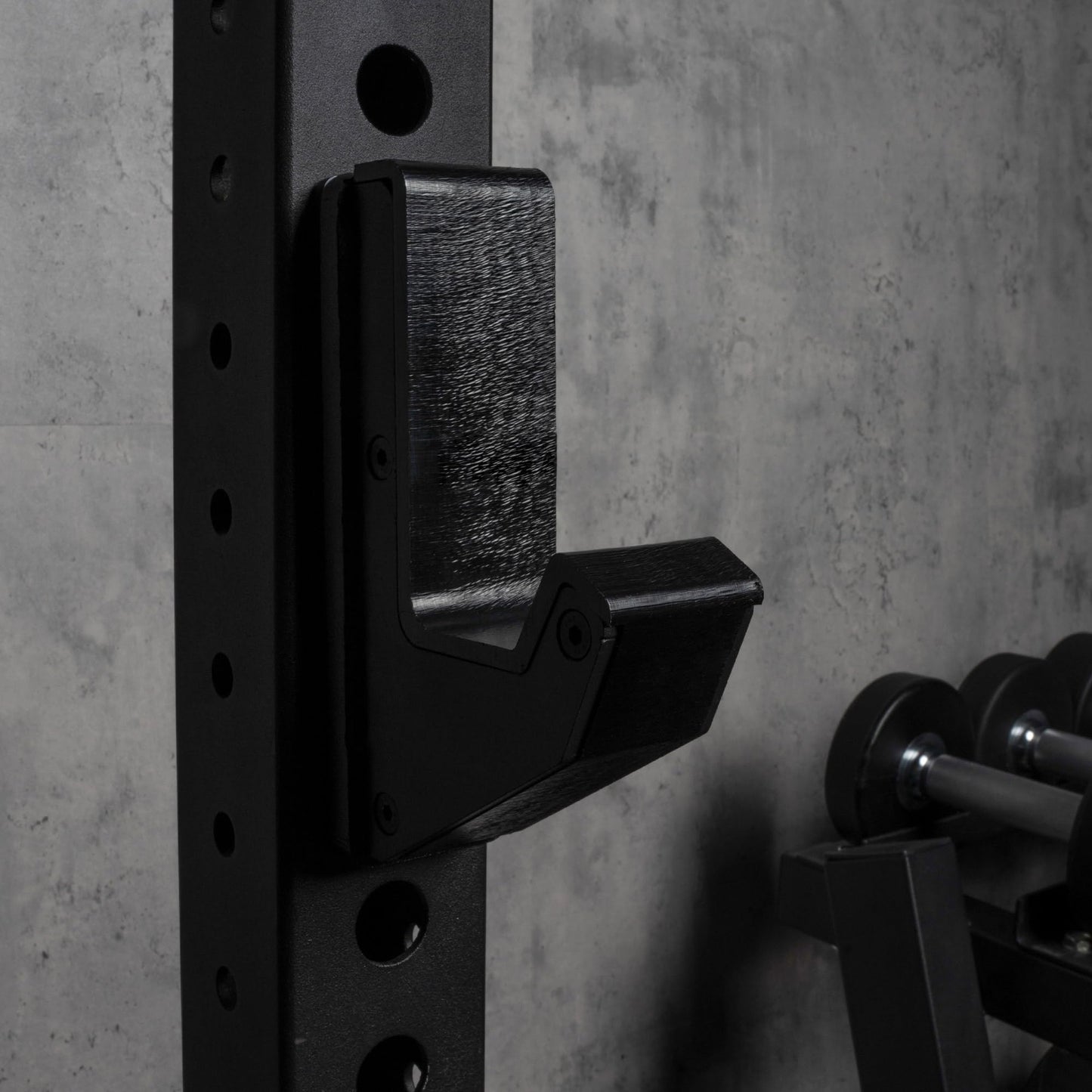 AmStaff Fitness J-Hooks Power Rack for 3" x 3" Tube Squat Rack Attachment, J Cups Barbell Holder for Power Cage, Heavy Duty 1000 LB Capacity, (Set of 2)