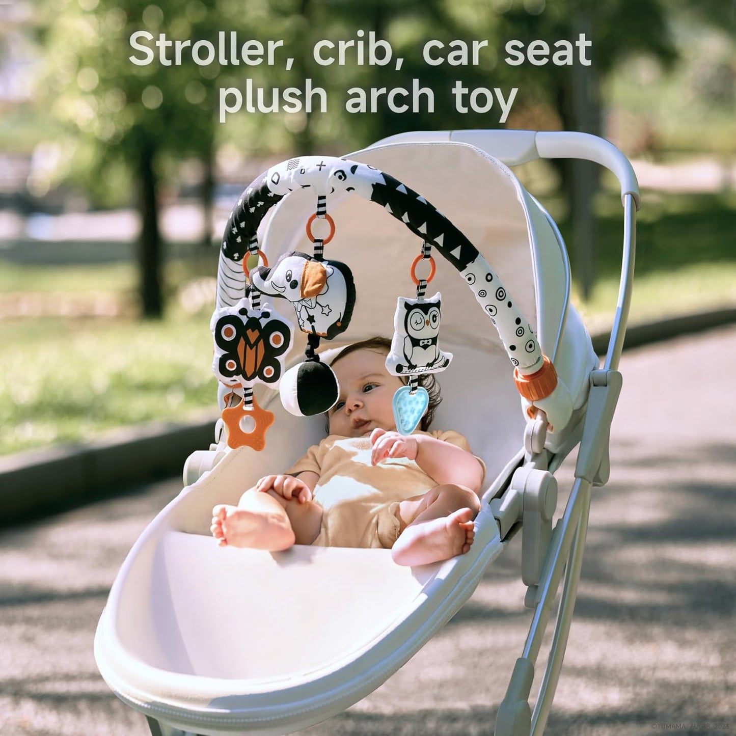 TUMAMA Baby Car Seat Toys - Sensory Hanging Rattle Arch with Musical Features | For Infants 0-6 Months