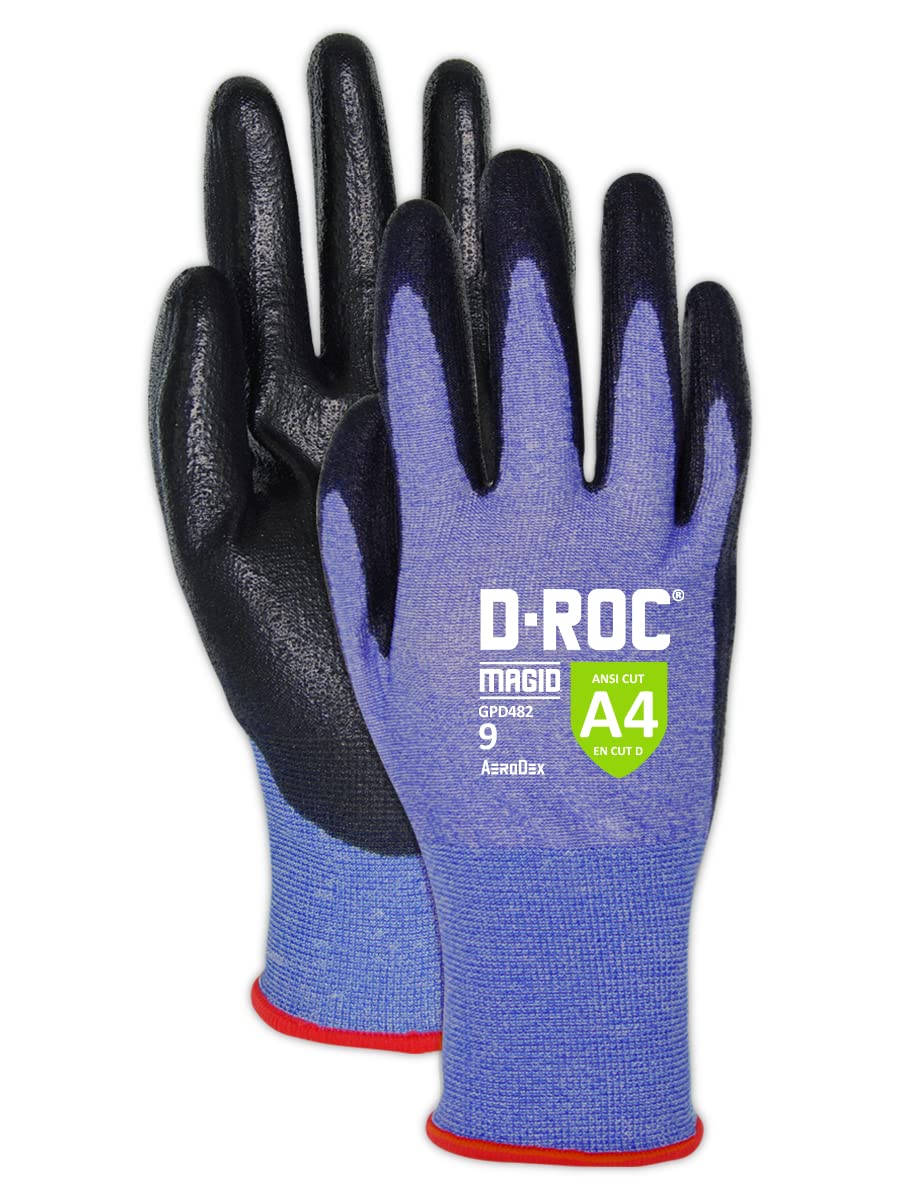 Magid AeroDex A4 Cut Gloves, Polyurethane, 12 Pairs, Size 10/XL