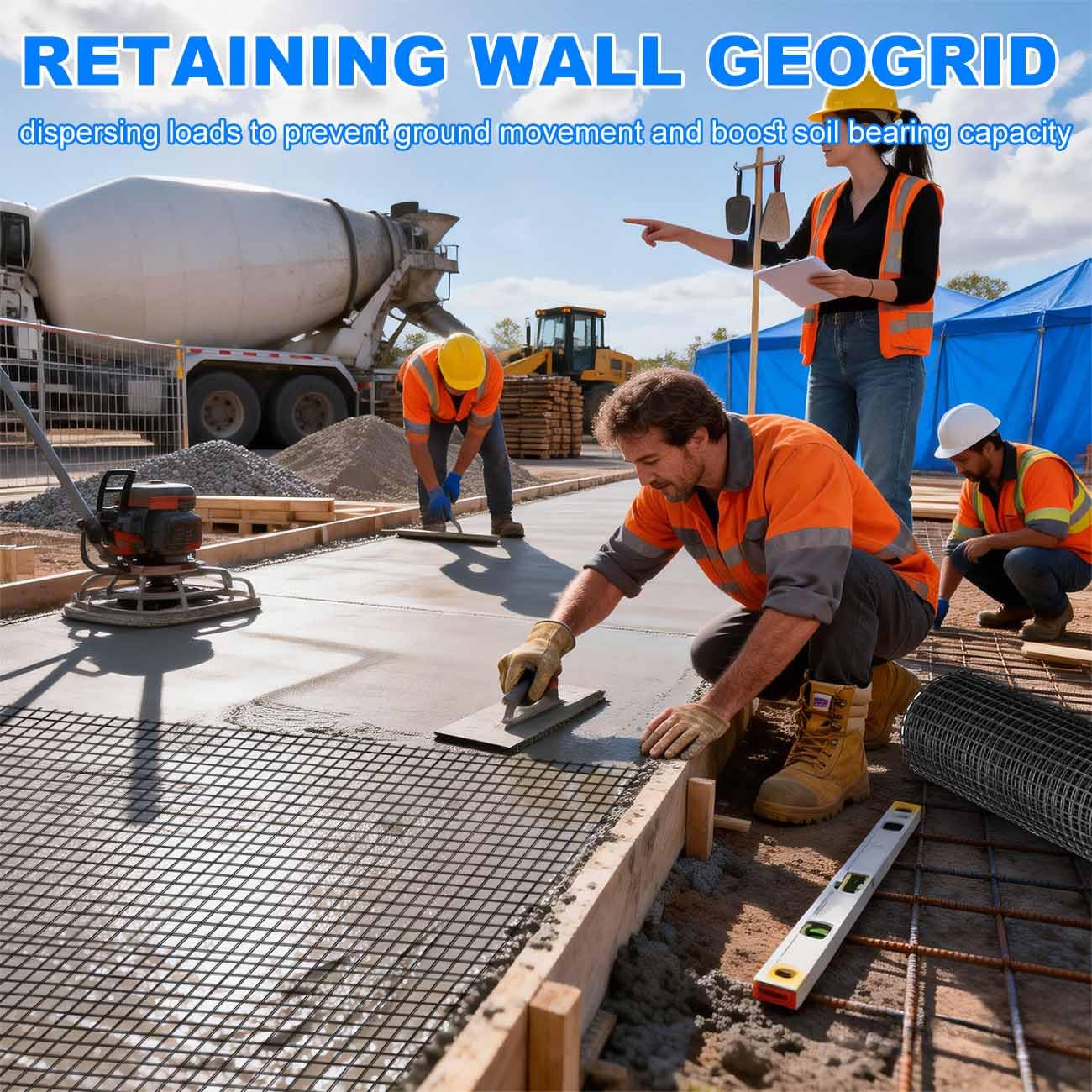 Universal Retaining Wall Geogrid Roll, Fiberglass Geogrid, Gravel Driveway Stabilization Geo Grid, 50KN Tensile Strength for Retaining Walls, Slope Reinforcement, Pavement Crack (4FT x 133FT)