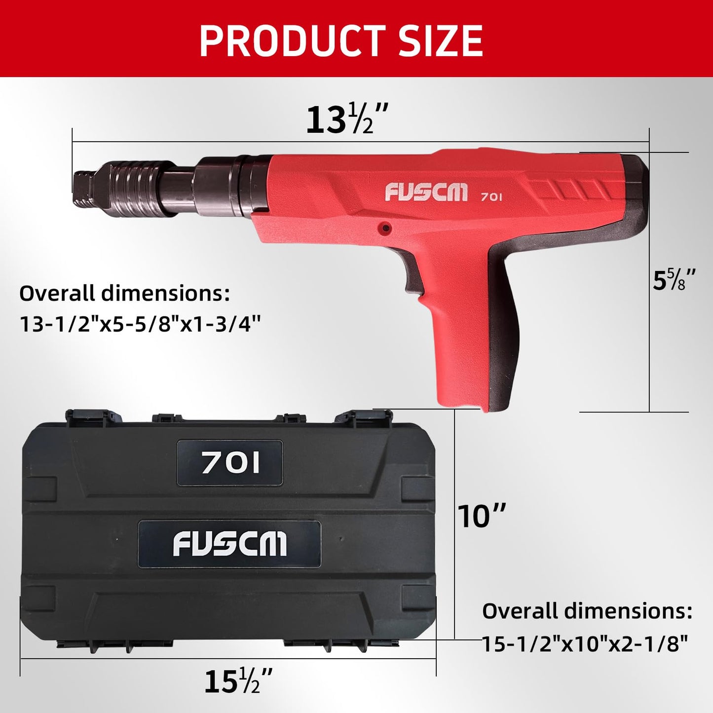 FVSCM Low Velocity Powder Actuated Tool FV-701, Semi-Automatic .27 cal with built in power indicator and Silencer