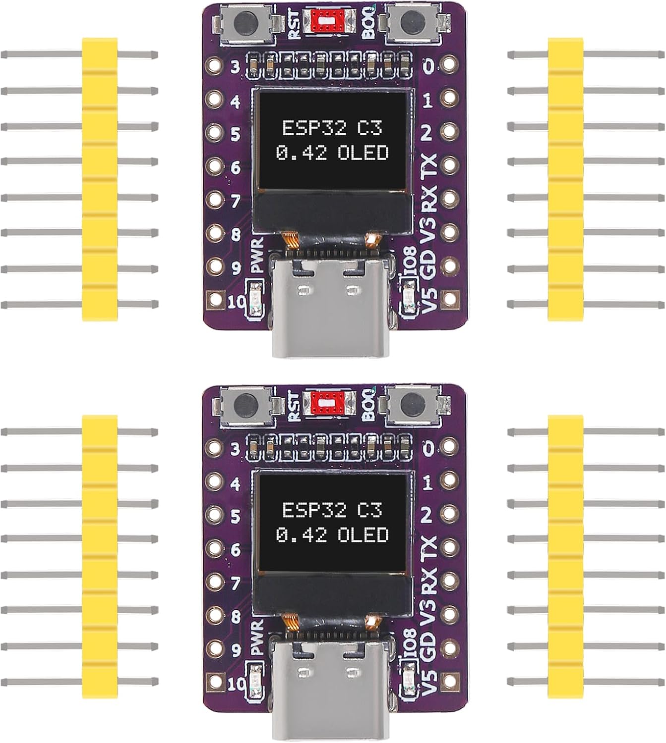 AITRIP 2PCS ESP32-C3 0.42-inch ESP32 OLED Development Board Supermini Development Board WiFi BLE
