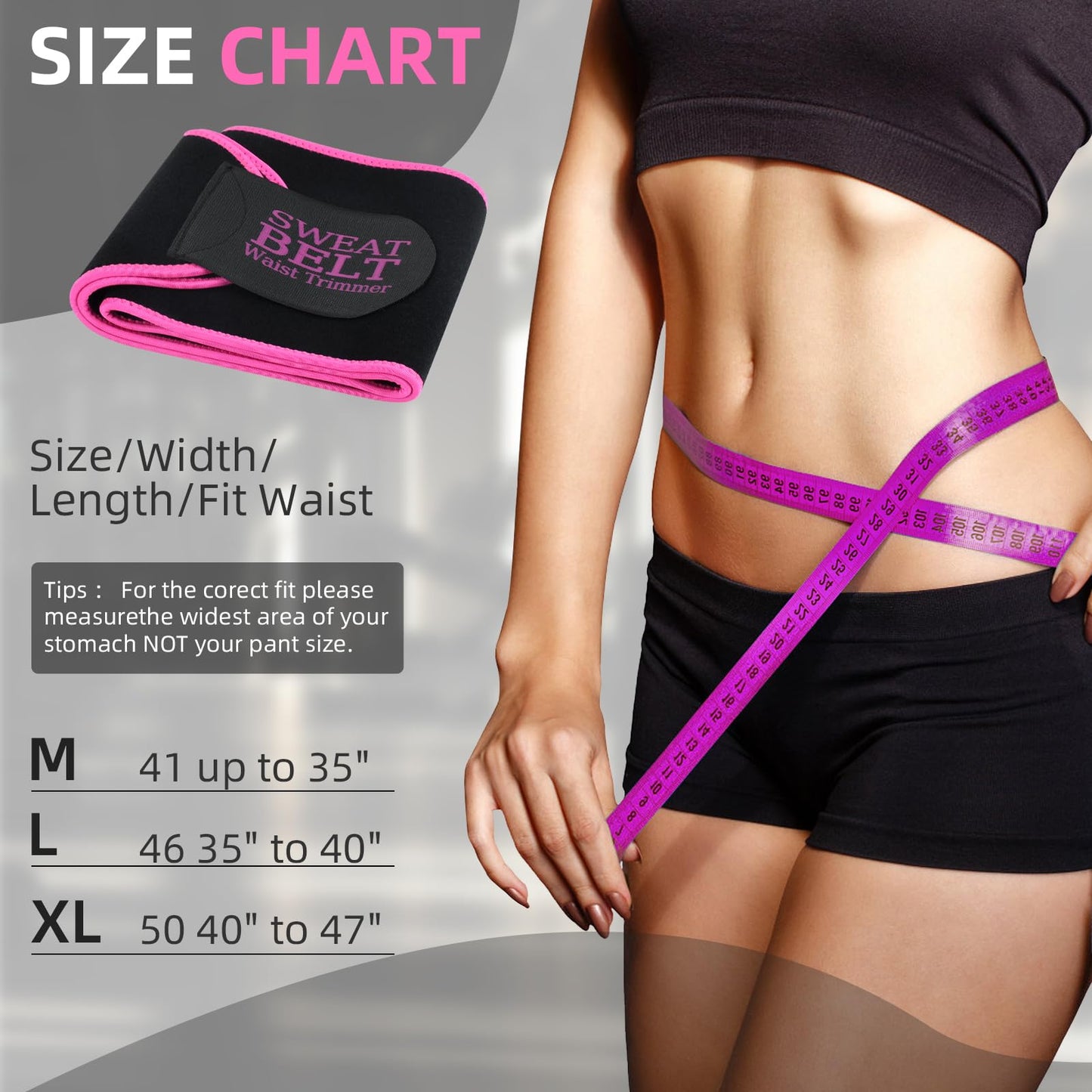 Lisacool Waist Trainer for Women Lower Belly Fat,Waist Sweat Band for Women,Belly Band Tummy Control & Workout Waist Trimmer Black/Pink