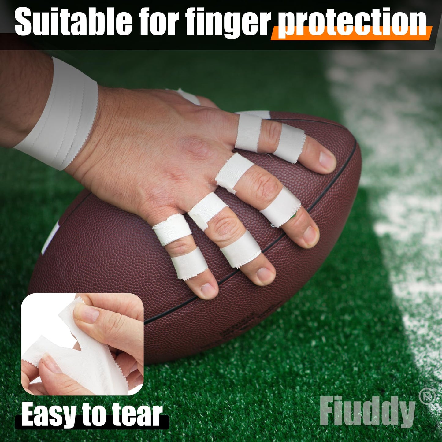 Professional 6 Pack White Athletic Sports Tape - 1.5 Inch × 27 Feet Per Roll | Total 162 Feet, Very Strong Easy Tear No Sticky Residue Wrist Ankle Tape for Football Climbing Soccer Gymnastics Injuries