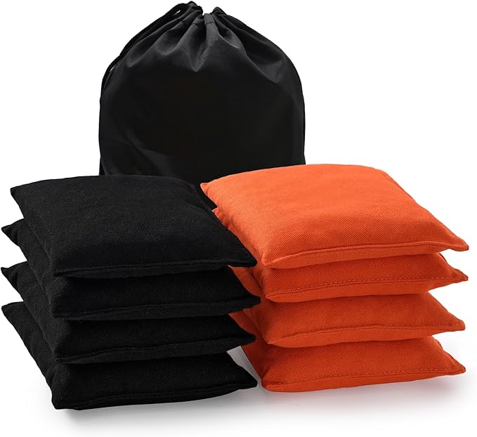 Cornhole Bags Set of 8 Regulation Corn Hole Bean Bags for Cornhole Game, Professional Weather Resistant Corn Hole Bags with Tote Bag