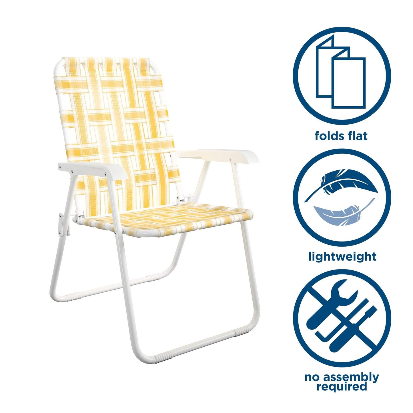 Novogratz Poolside Gossip, Priscilla Folding Chairs, 2-Pack, Yellow