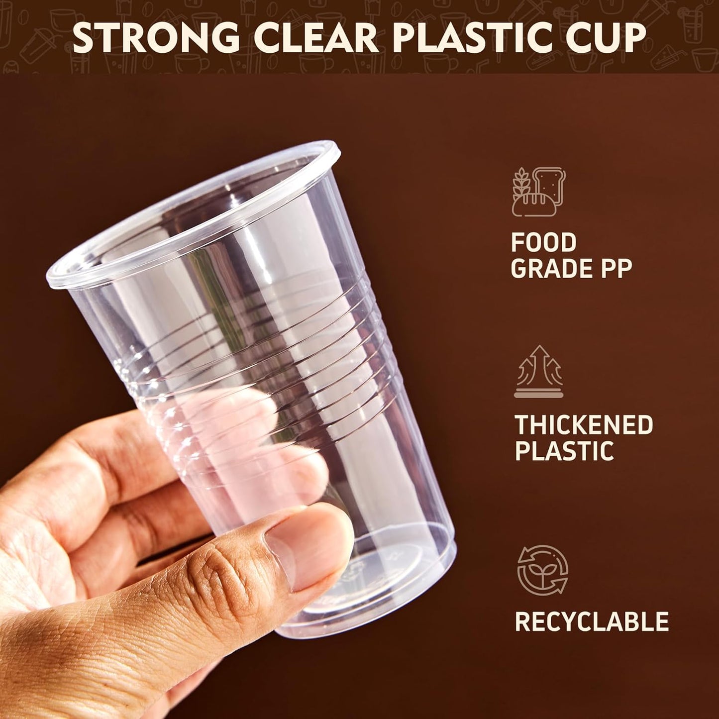 YEEHAW 9 oz Clear Plastic Cups - 500 Pack Disposable Drinking Cups for Cold Beverages | Perfect for Parties