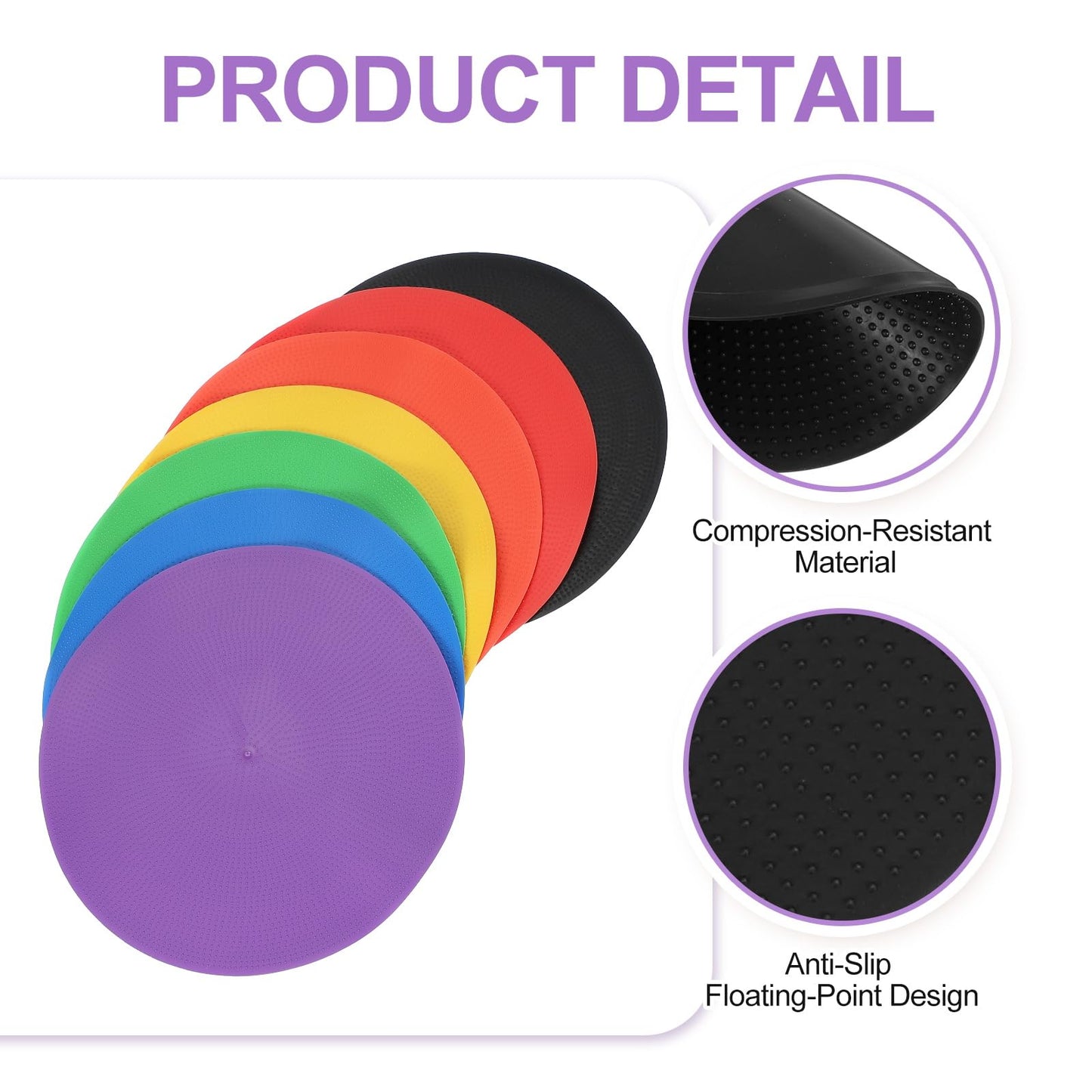 PATIKIL Spot Markers 9 Inch, 12 Pcs Non-Slip Floor Dots Agility Markers Flat Field Cones Poly Dots for Gym PE Speed Training Dance Soccer Basketball Sports, Black (Pack of 2)