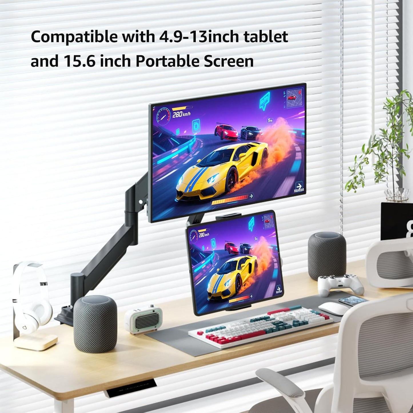 ergoiuon 4.7-15.6" 75x75 100x100,MAT002-XL Universal VESA Mount Adapter for Tablets,Monitor Arm Extension