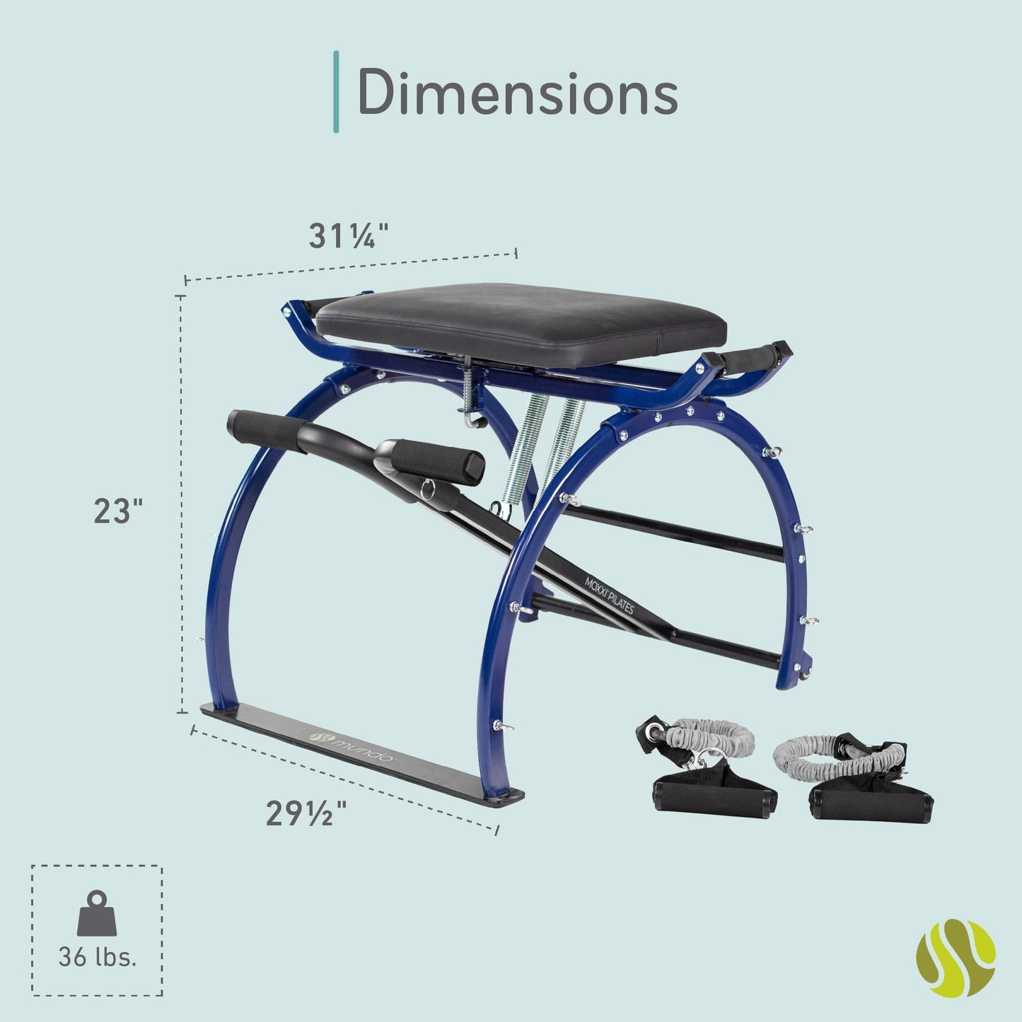Mundo Moxxi Pilates Chair, Workout Equipment for Home Gym, Up to 250 -Pound Weight Capacity