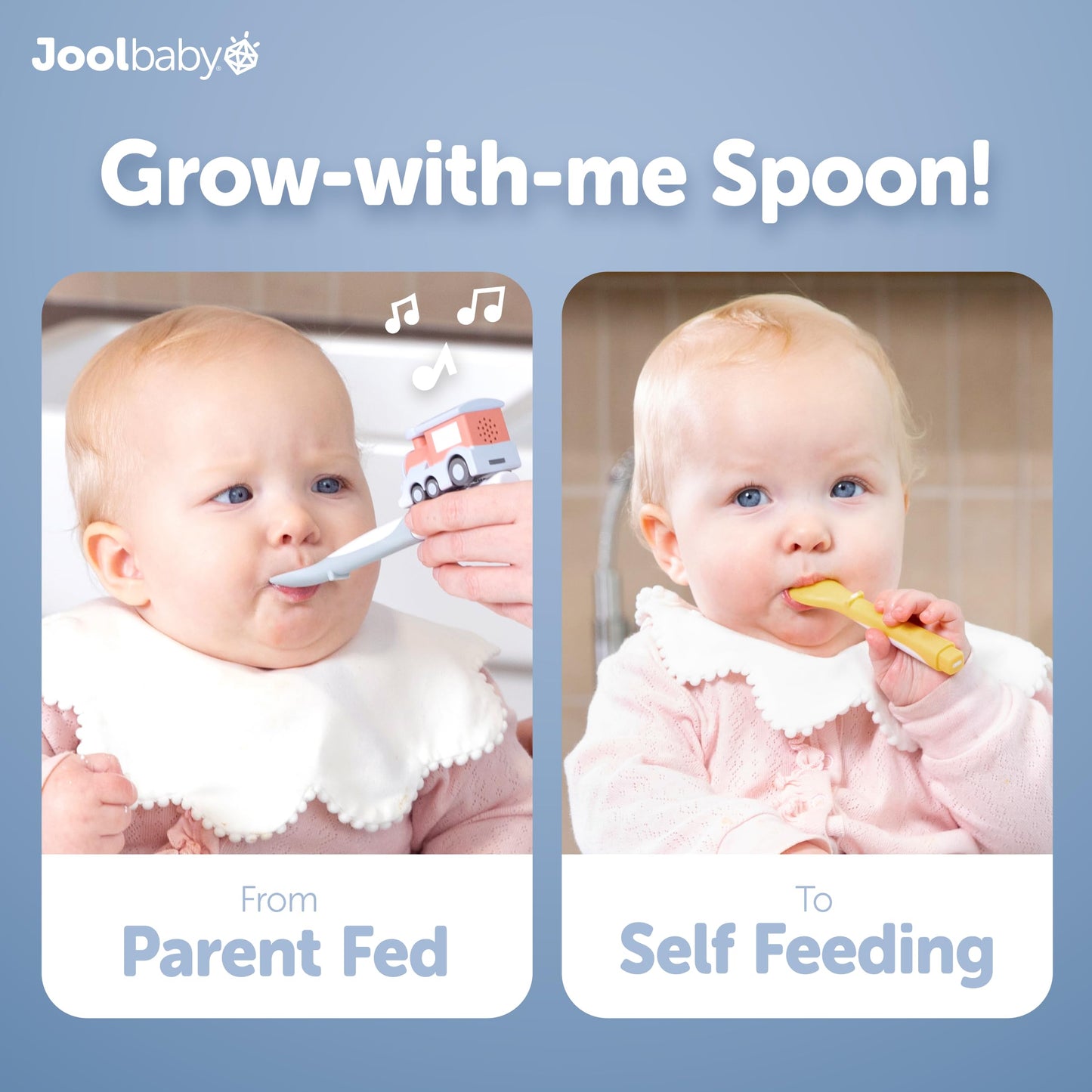 Jool Baby Musical Baby Spoons, 3 Spoons + Plane with Fun Sounds - Multi-Stage Spoon for Infant Feeding & Training Babies 6+ Months to Self-Feed