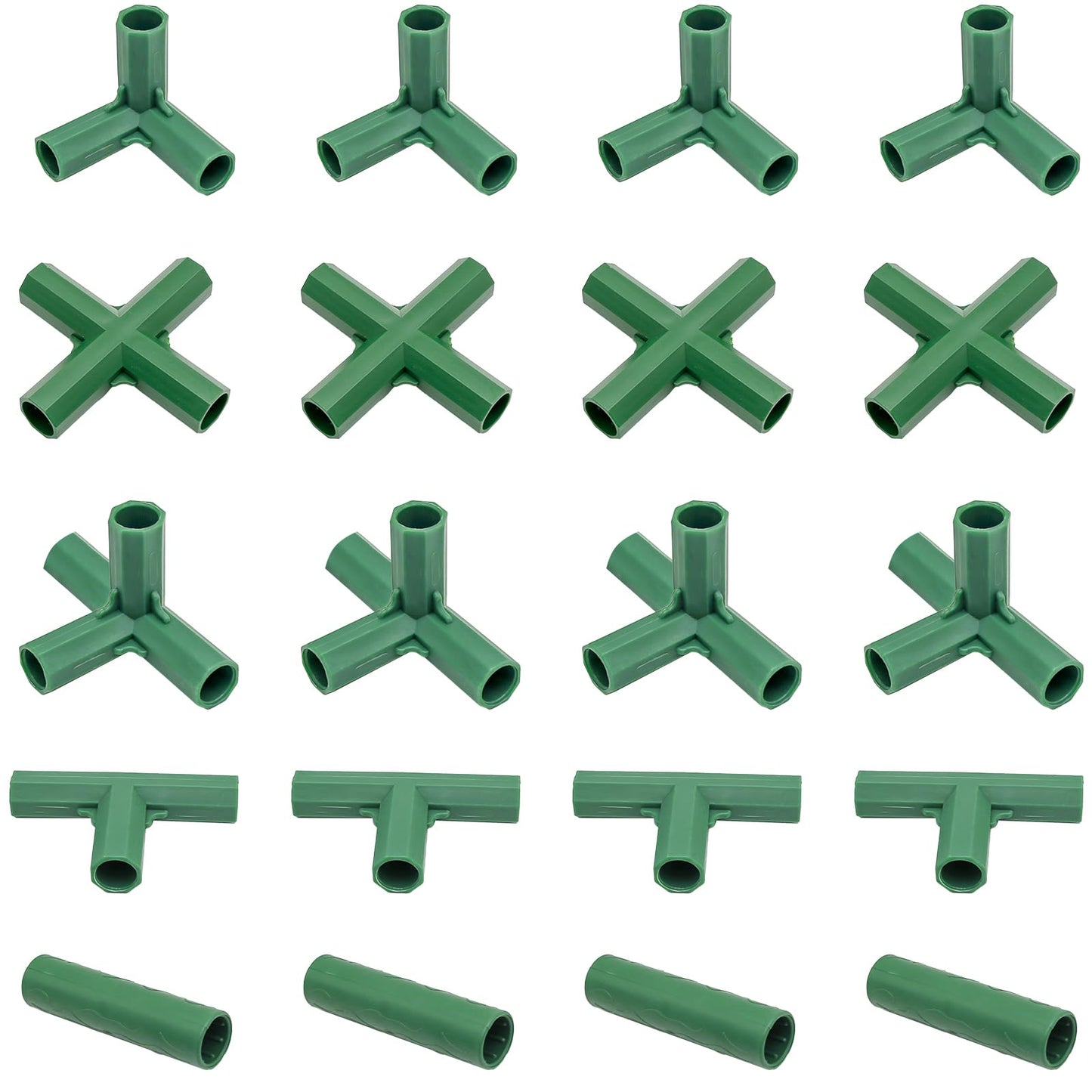 LIDSCURA 20PCS 16mm Gardening Frame Joints Pole Connector Straight Plastic Greenhouse Frame Connector
