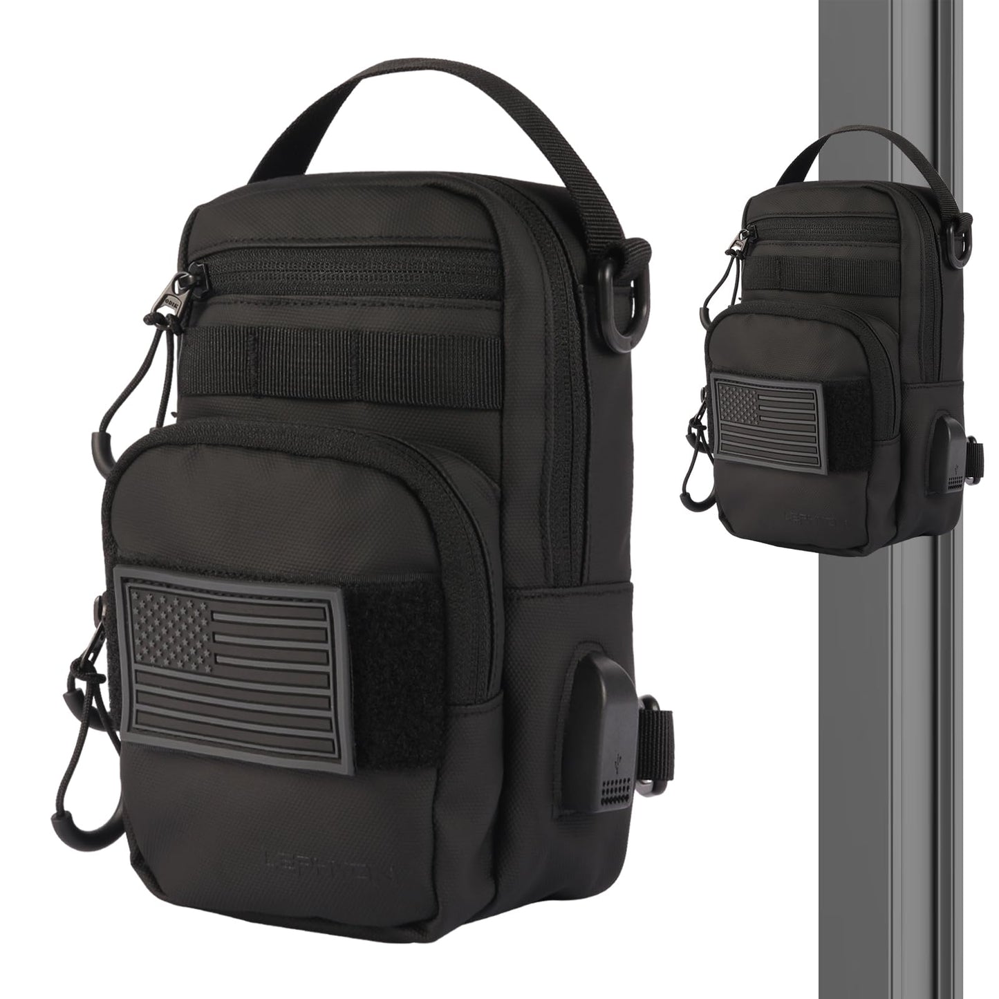 LEPHYON Magnetic Gym Bag, Small Gym Bag for Men & Women, Crossbody Sling Bags with Strong Magnets, USB Charging Port, Multi-Carry Design, Perfect for Travel Workout Sports, Best Gift for Fitness Lover