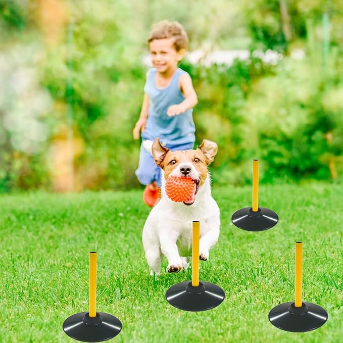 Soccer Training Agility Poles Agility Pole Accessory Soccer Pole Slalom Poles，Football Soccer Sport Speed Training Equipment with Rubber Base