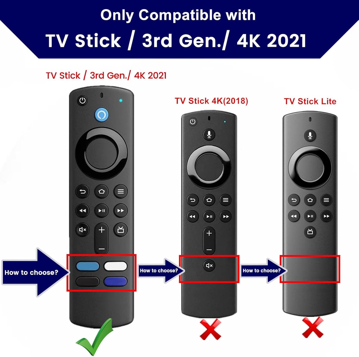 weishan 2-Pack 4K, 3rd Remote Cover for Streaming Stick Gen, HD TV Remote Controls, Anti-Slip Silicone Protective Case