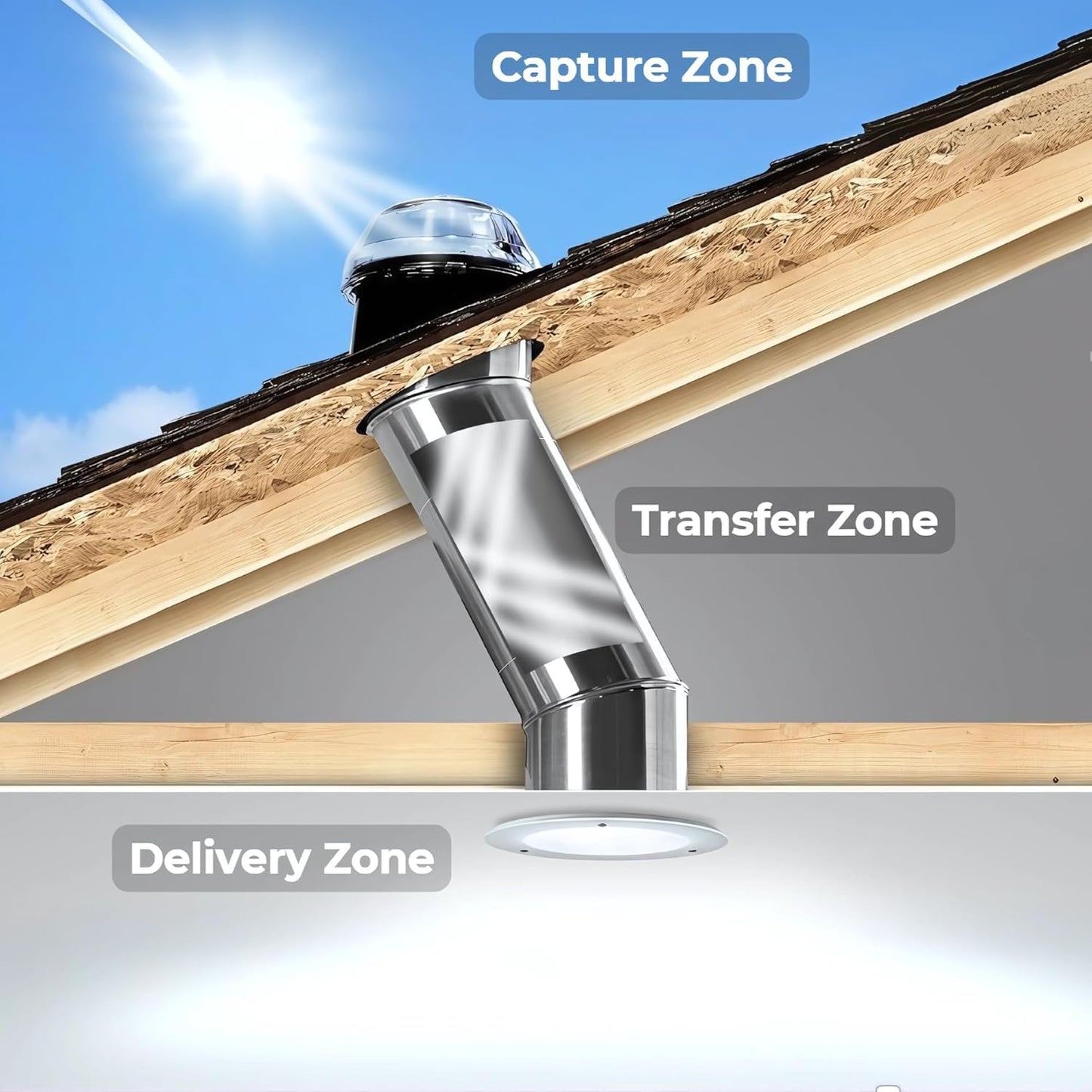 Solatube® 290 DS 14-inch Tubular Skylight Kit for Large Rooms – High-Capacity Natural Light for Kitchens, Bedrooms & Living Rooms – Energy Efficient Base Kit