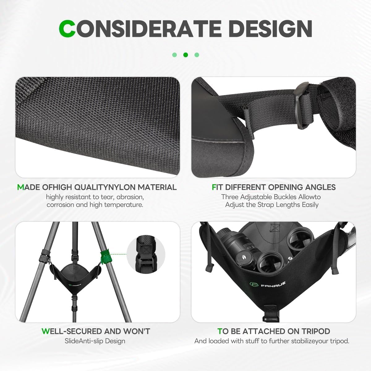FANAUE TS-01 Heavy Duty Tripod Sandbag - Adjustable Black Stone Bag for Stability