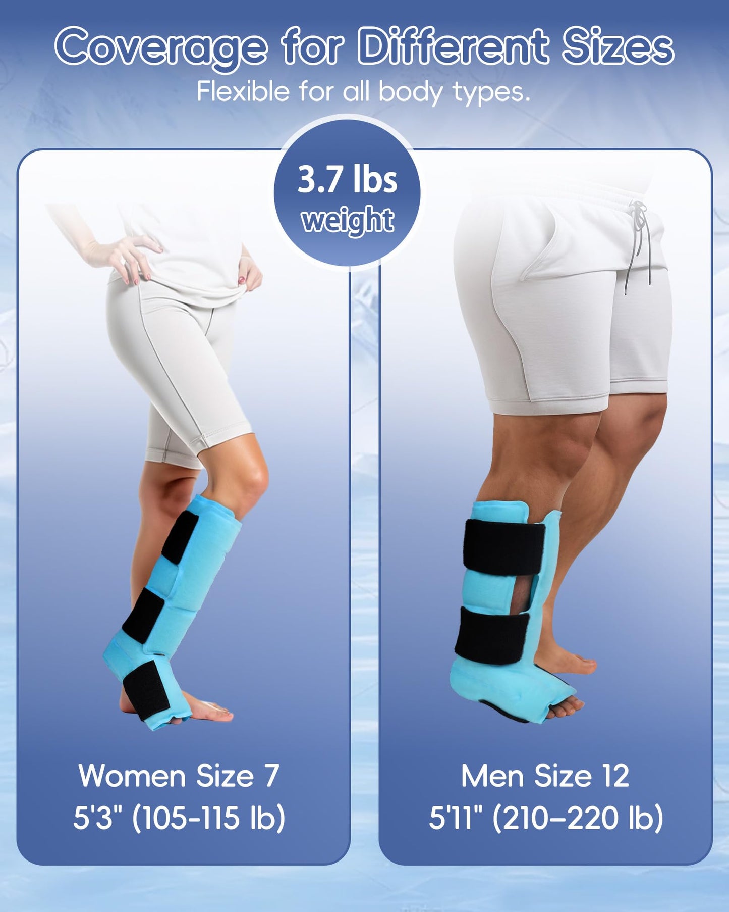 Comfytemp Ankle Foot Ice Pack Wrap, Reusable Leg Ice Boot for Injury, Achilles Tendonitis, Shin Splint, Plantar Fasciitis, Hot & Cold Compression, Sprained Ankles Brace, Post Surgery