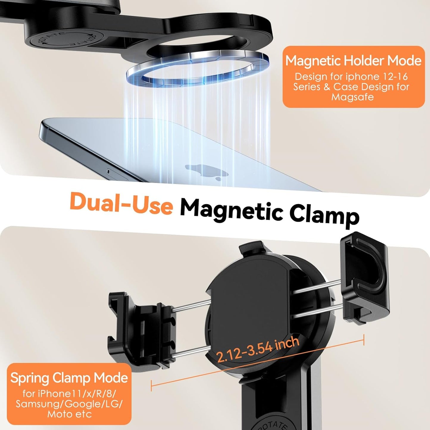CloudValley 4-in-1 360 Magnetic Mini Selfie Stick Tripod, Pocket Size Phone Tripod with Rotation, Choice Rechargeable