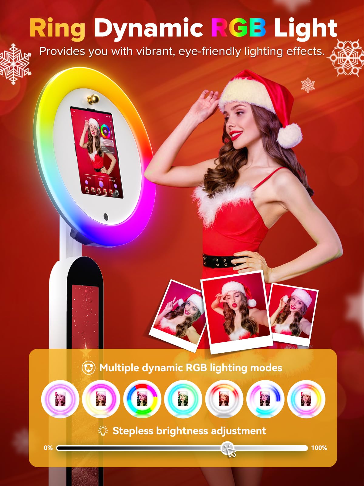 Portable Photo Booth, Photo Booth Shell Stand Provide Cyratok PhotoBooth Software,Flight Case,Free Custom Logo,Selfie Booth Machine Photo with Any Ipad Perfect for Parties Wedding Events Rental