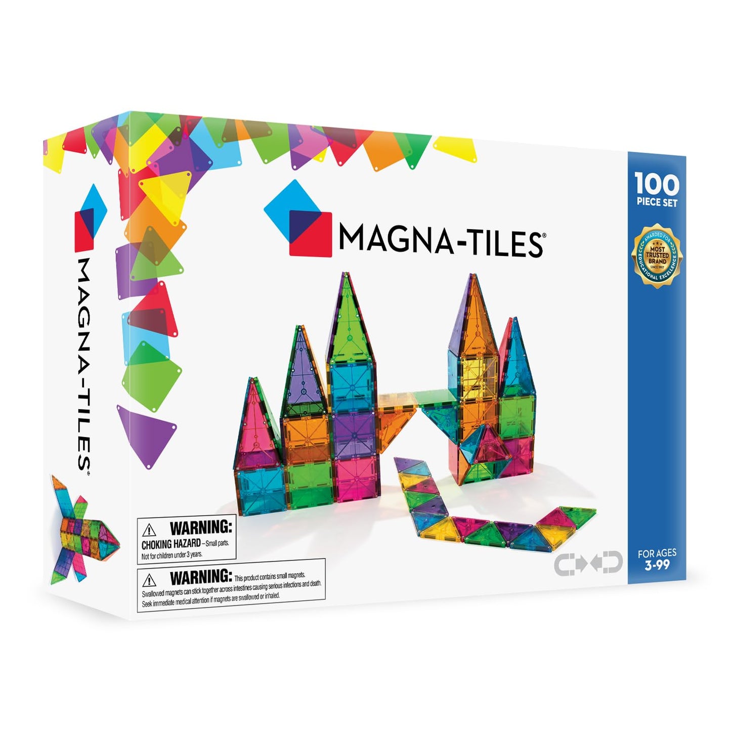 Magna-Tiles Clear Colors 100 Piece Set