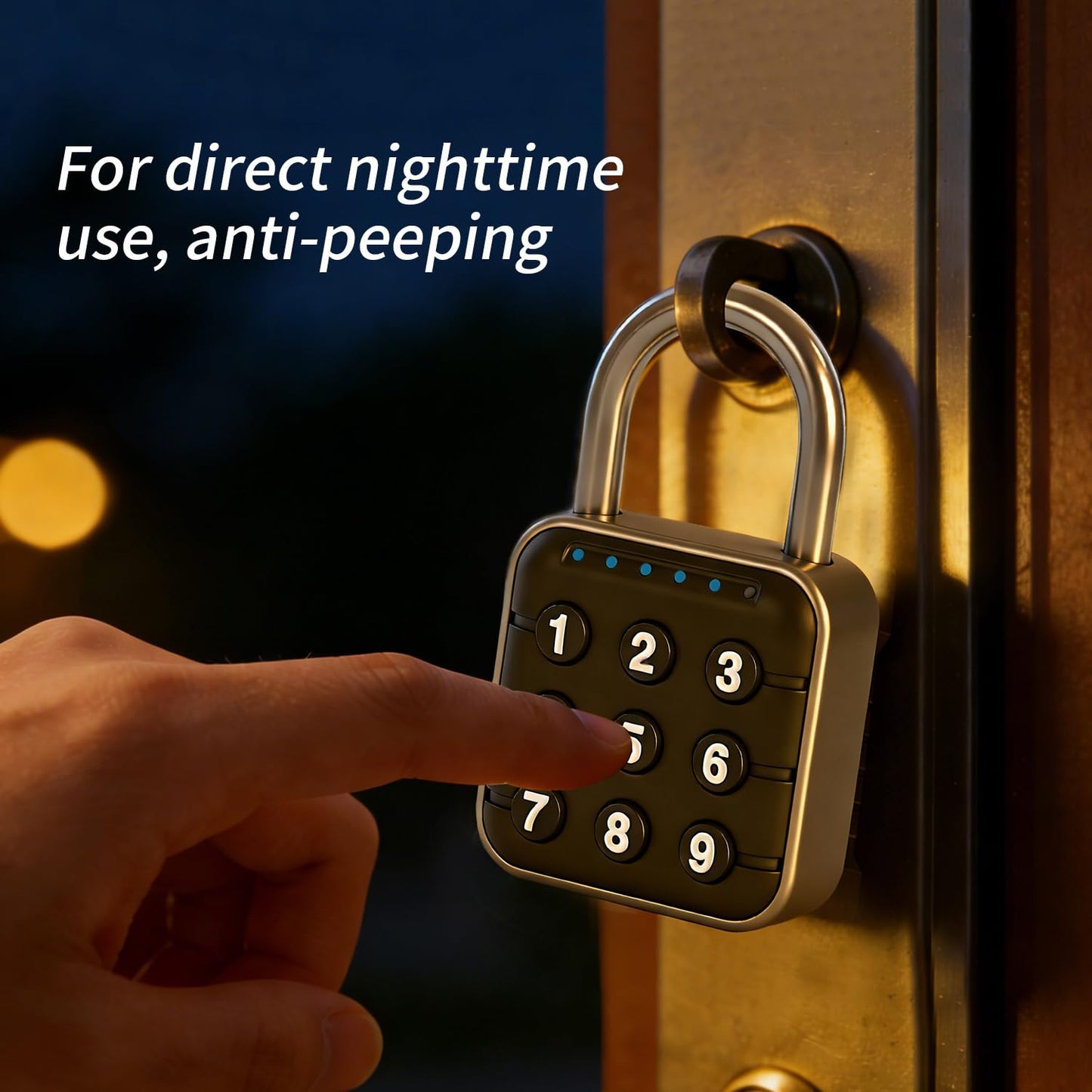 BLOSSOM Digital Padlock for Gym Smart Combination Locker 9 Digits with LED Lights Smart Keyless Entry for School, Shed, Fence (SY13)