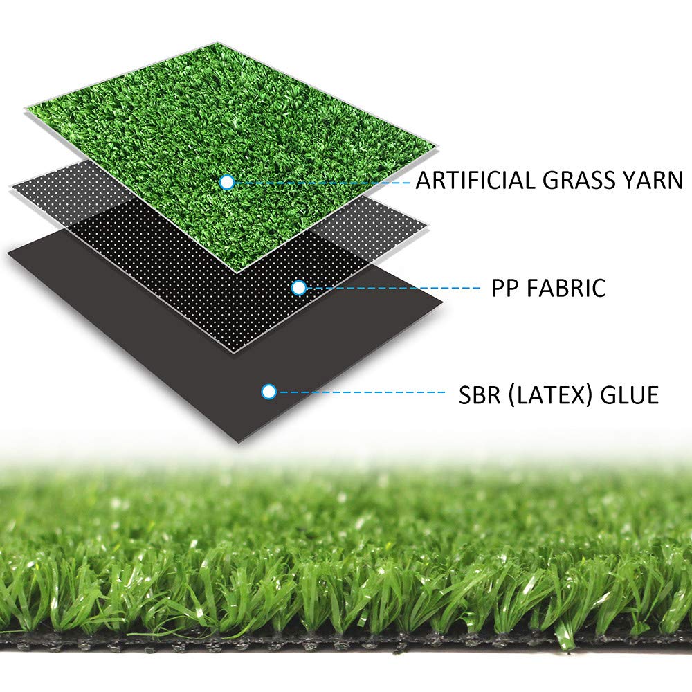LITA Artificial Grass Turf Lawn-7 Feet x 15 Feet, 0.4" Indoor Outdoor Rug Synthetic Grass Mat Fake Grass