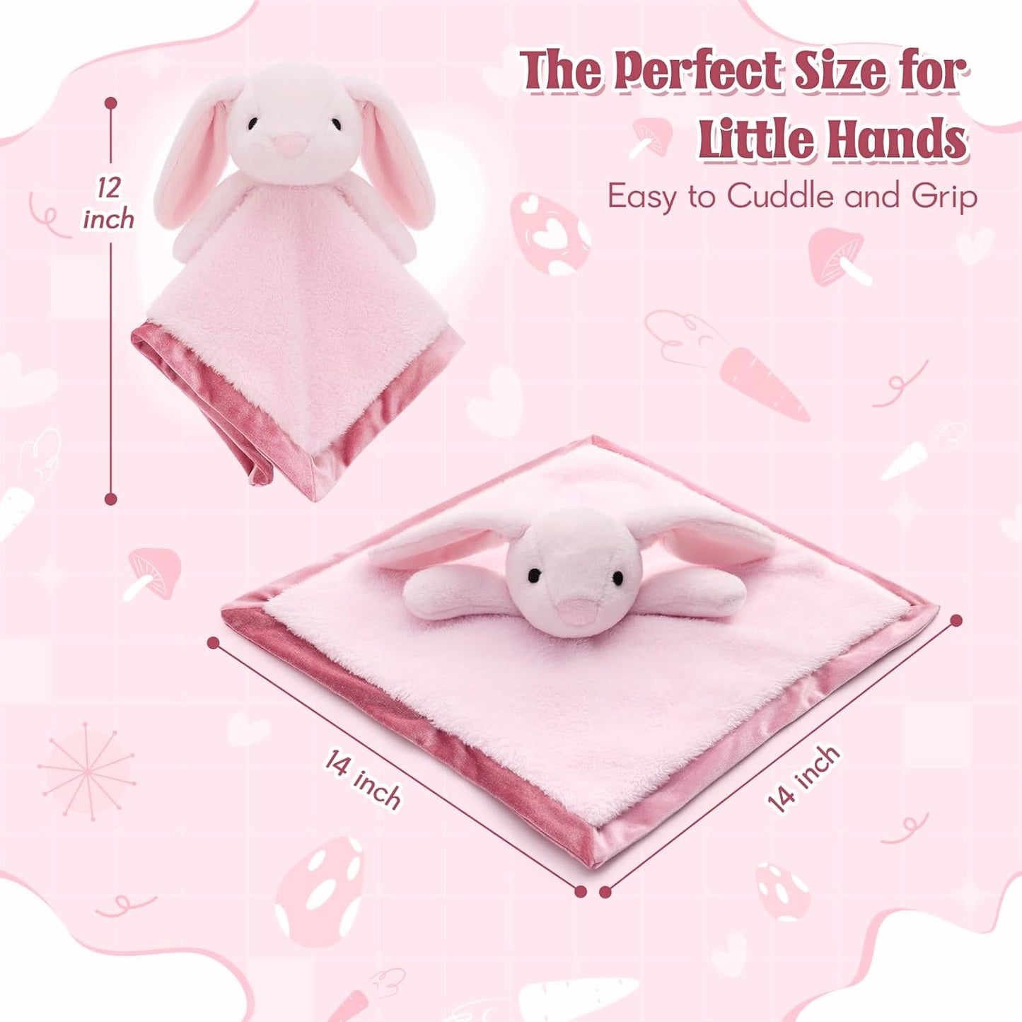 Skiennix Bunny Lovey Security Blanket - Soft 14" Snuggle Toy for Newborns | Perfect Gift for Boys & Girls