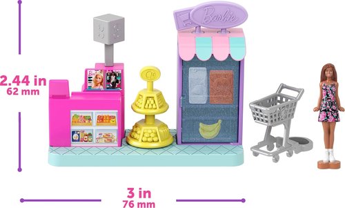 Barbie Mini Land DreamHouse - 3 Playsets with 4 Dolls, Furniture & Accessories | Pet Boutique, Hair Salon & Supermarket