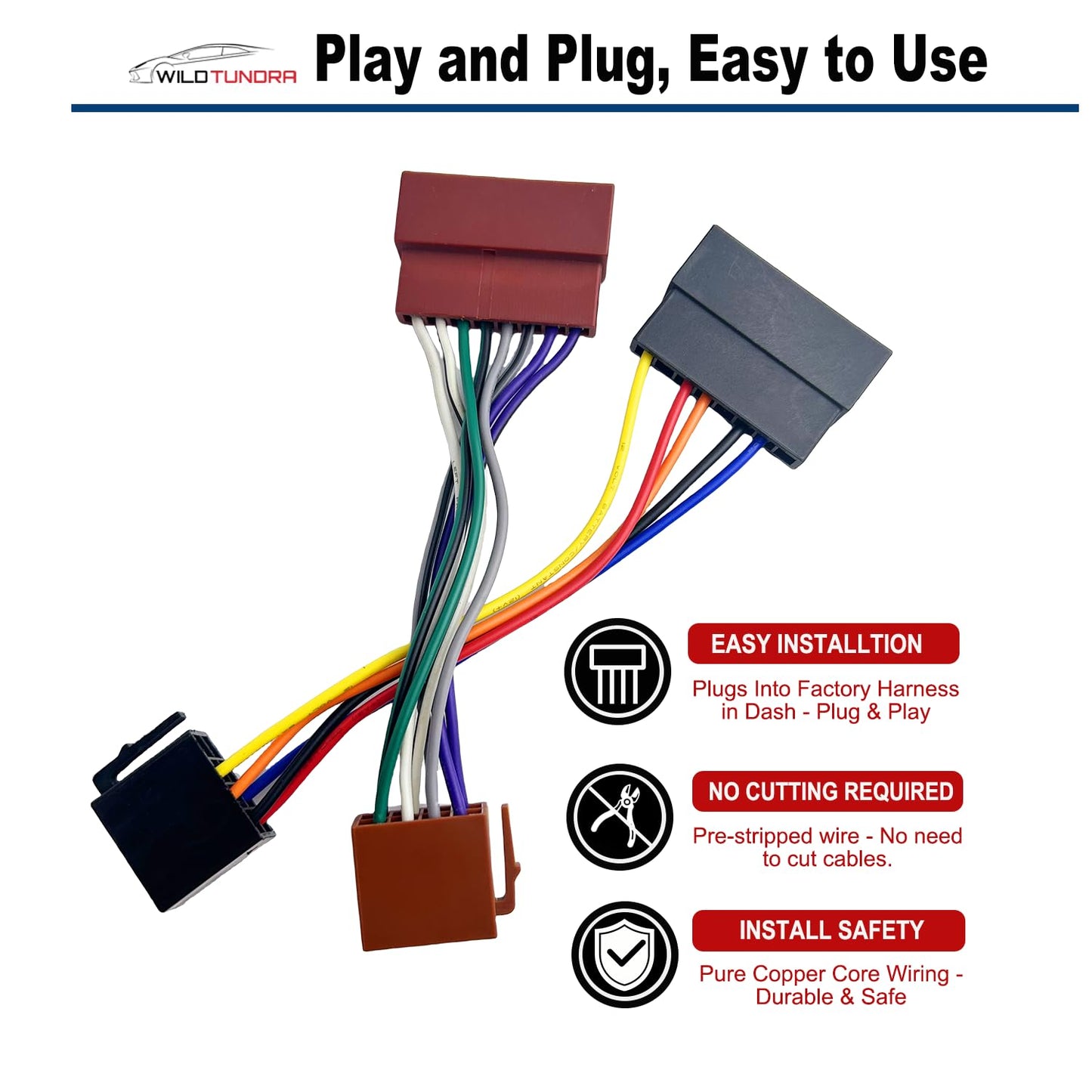 16Pin 1985-2004, 8Pin+8Pin 1986-1995 1986-2002 Aftermarket Stereo Wiring Harness for Ford Android Car Stereo Harness