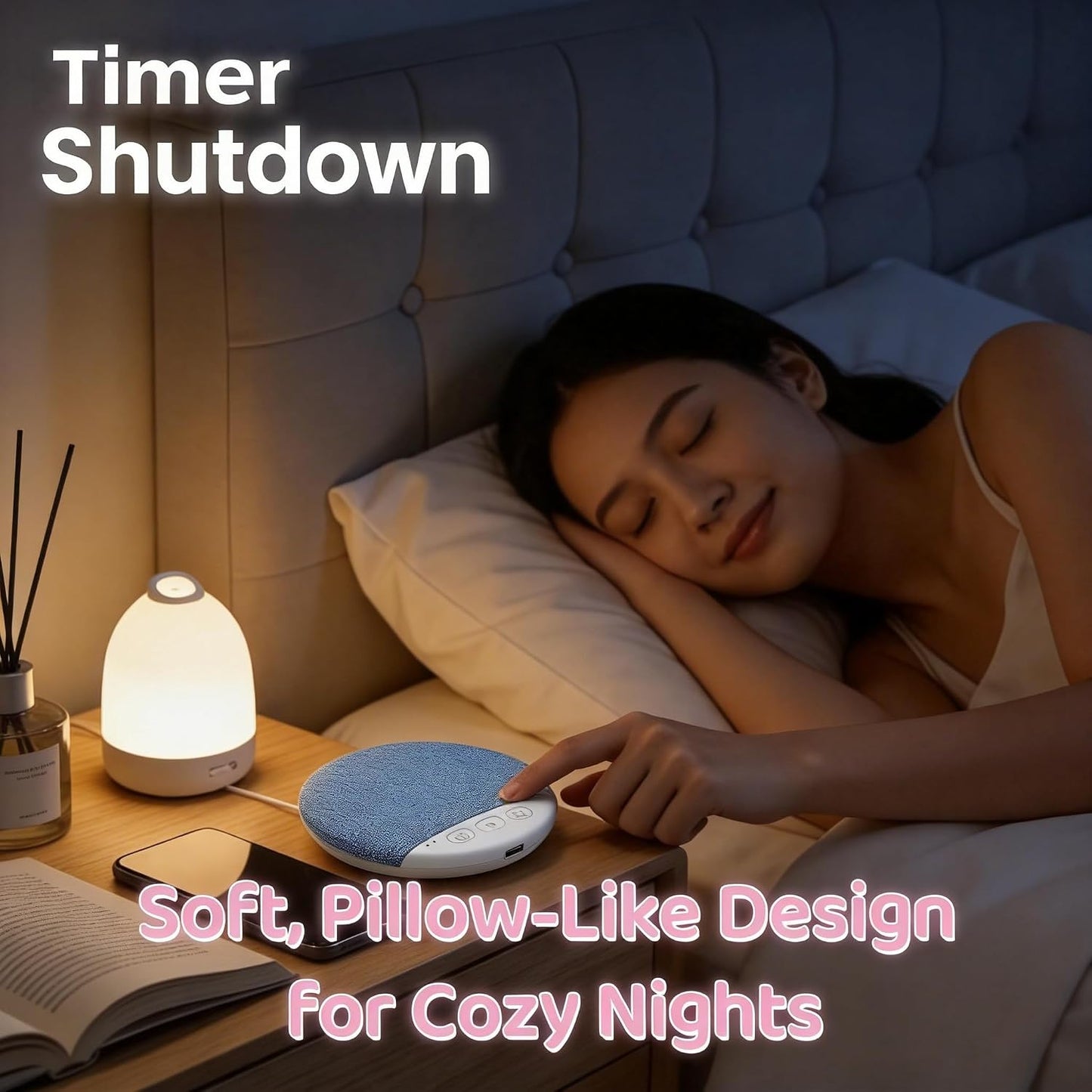 Generic 2026 New Sleep Pillow Speaker, Bluetooth White Noise Timer Wireless Sleep Aid, Hi-Fi Stereo Bass Private