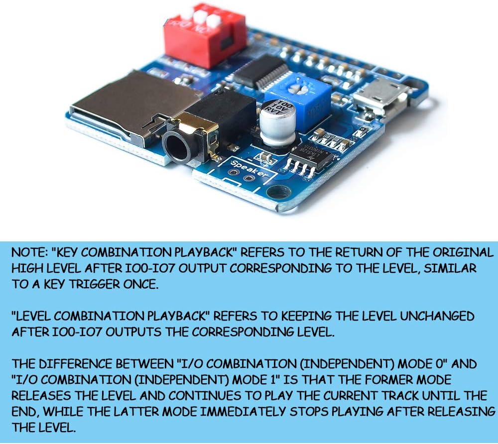 KOOBOOK 2Pcs MP3 Voice Playback Module Trigger Player Board SD/TF Card for Arduino