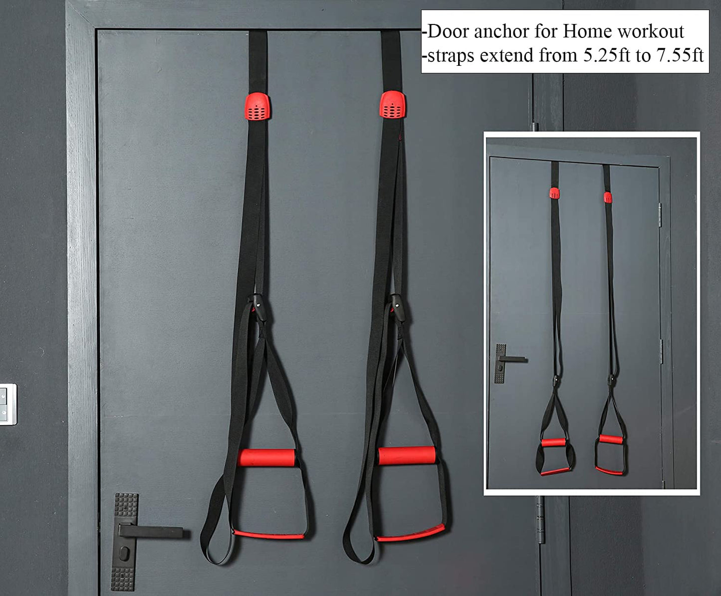 Training All-in-One Suspension Trainer Exercise Equipment Bundle,Bodyweight Fitness Resistance Trainer Kit with Pro Straps for Door Pull up Bar, Anchor Point for Complete Body Workouts V1