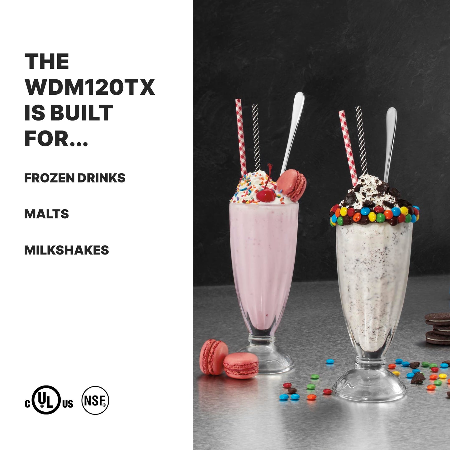 Waring Commercial Heavy-Duty Single Spindle Drink Mixer, 1 Horsepower Motor with Digital Timer, Milkshake Maker Machine for Ice Cream Shops, WDM120TX