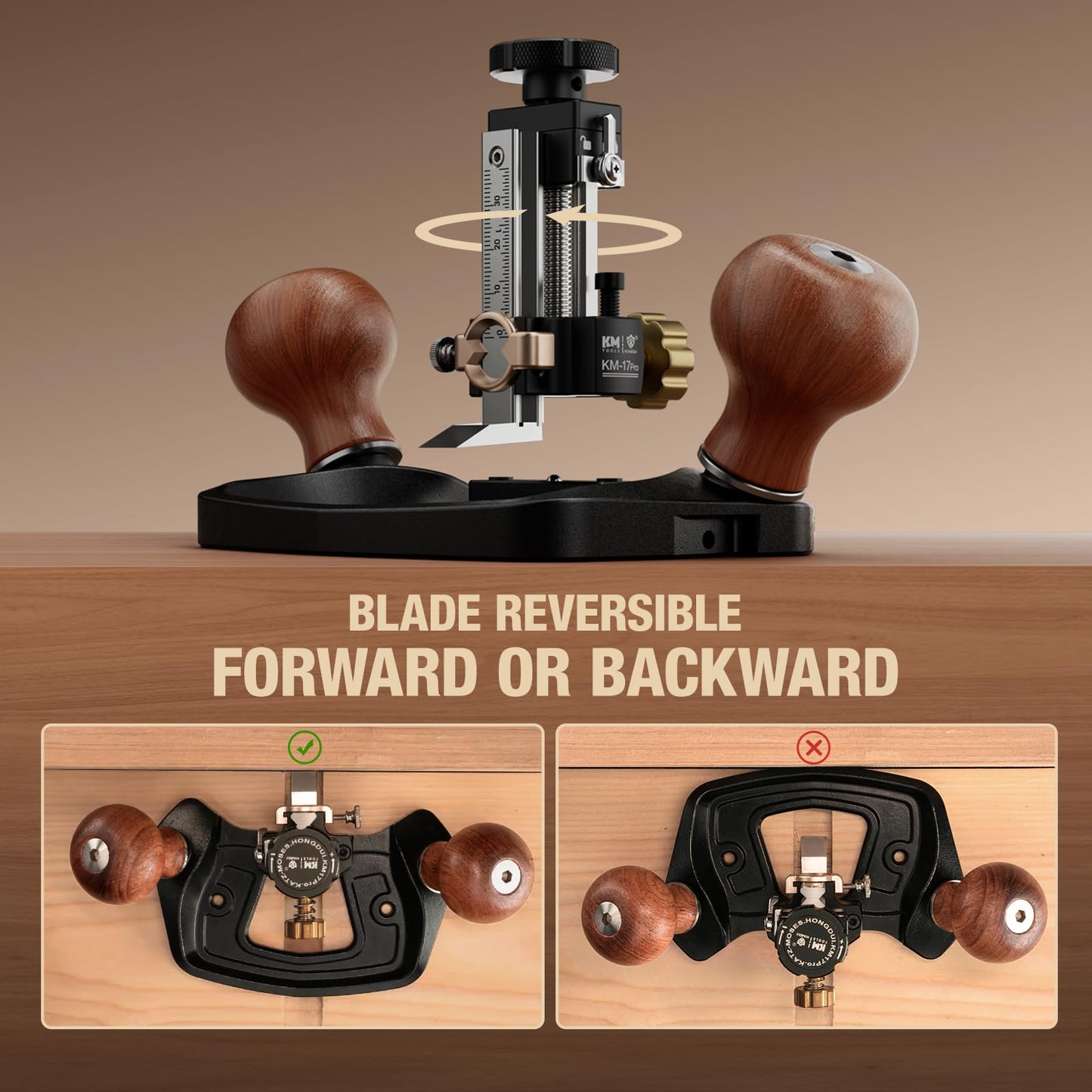 HONGDUI KM-17 PRO Router Plane Wood Hand Router Planes Closed Throat/Open Throat for Woodworking Tuning Joinery Cutting Grooves Mortise