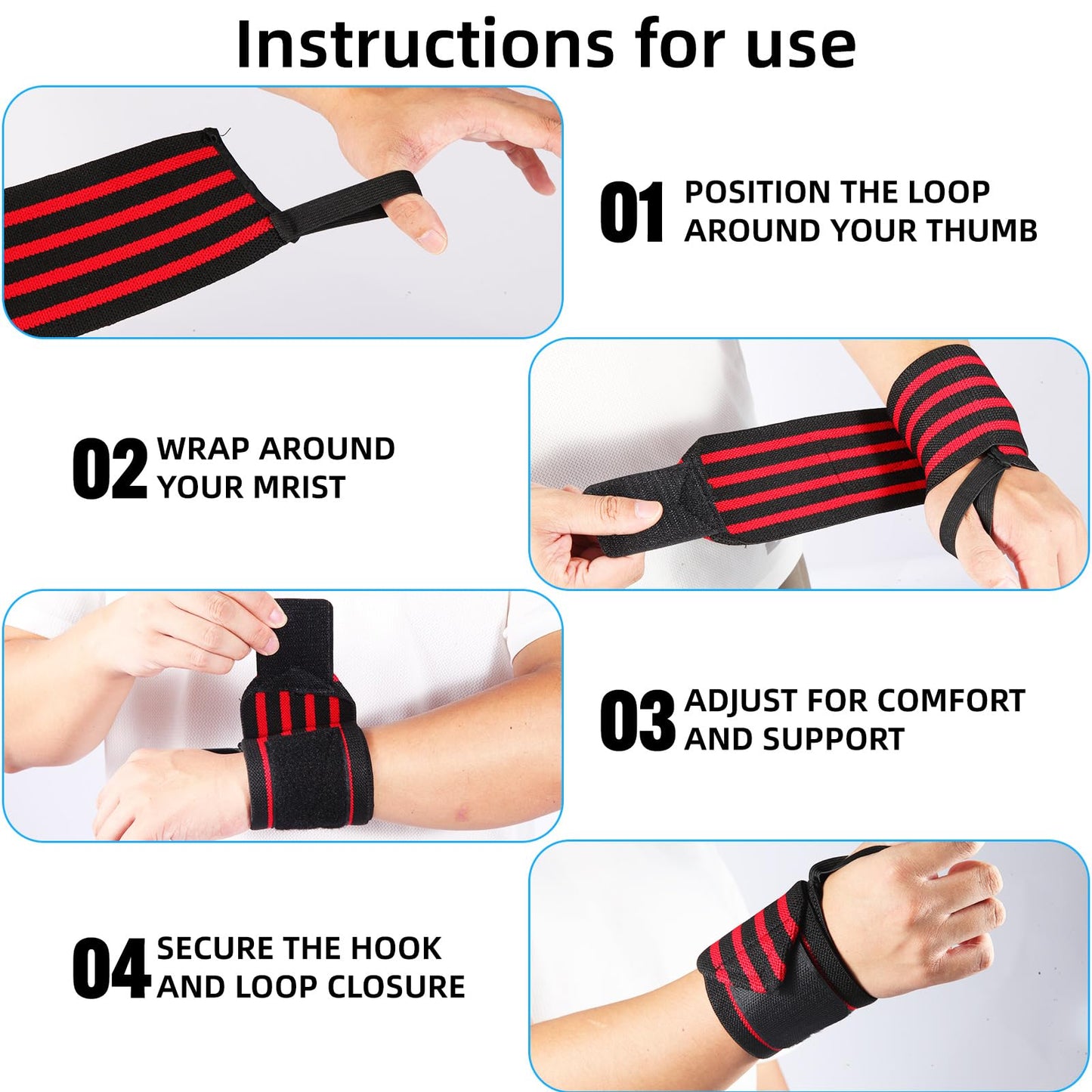 Bneykrir Wrist Support Straps & Lifting Straps, Ultra-Elastic Adjustable Design, Universal Wrist Support Gear for Bench Press, Deadlift, Powerlifting and Gym Training