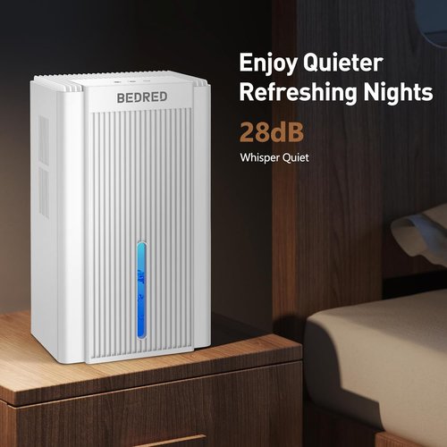 Dehumidifier | 95OZ Home Dehumidifier for 1000 Sq.Ft - Quiet Operation with Auto Shut Off & 7 Color Ambient Light (White)