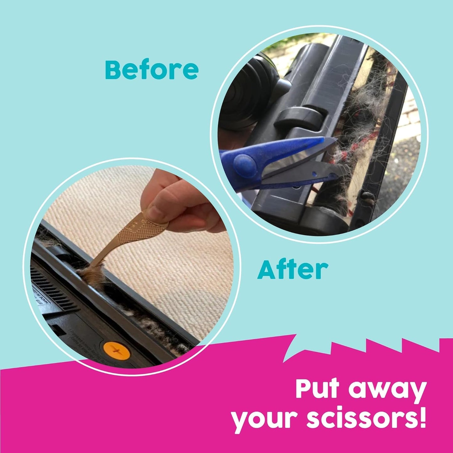 Pikk-it Vacuum Hair Brush Cleaner Tool - Effortlessly Removes Pet & Human Hair | Single & Twin Pack Available