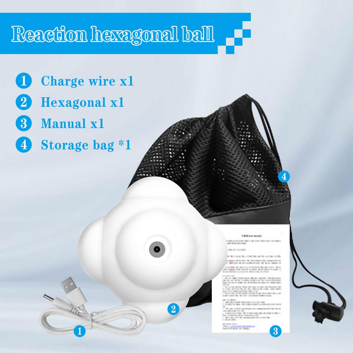 SYWAN Smart Reaction Ball, Reflex Ball with Random Light Color Change, Intelligent Agility Training, Rechargeable, High Elasticity Silicone