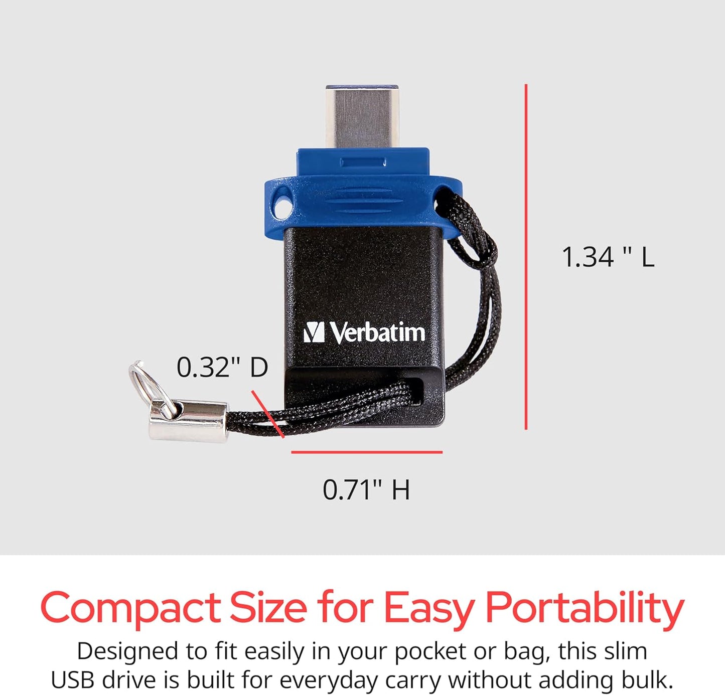 Verbatim 32GB 3.2 1 2 1 Store n Go Dual OTG USB Gen Flash Drive for USB-C Devices in Type C Thumb Drive