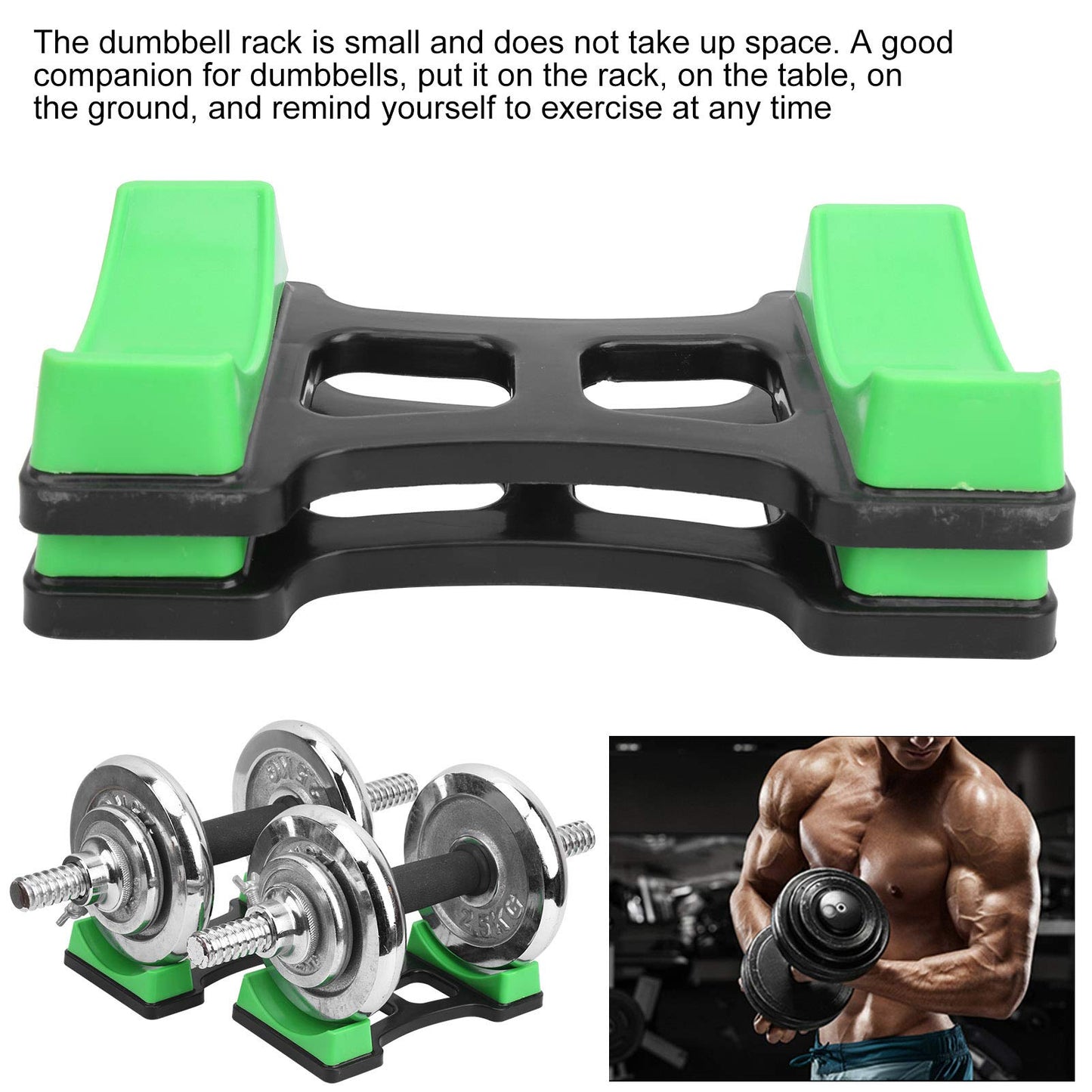 Gavigain Dumbbell Bracket Mat,1Pair ABS Dumbbell Rack,Dumbbell Storage Frame Stand Floor Protection Holder Fitness Equipment S