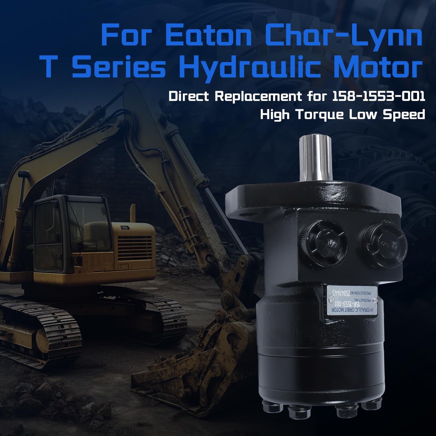 SINOCMP 158-1553-001 Hydraulic Motor, for Eaton Char-Lynn T Series 1pc Gerotor Motor, Replacement for Sweeper Auger Winch Log Splitter, 1553-001 Aftermarket Hydraulic Drive Motor