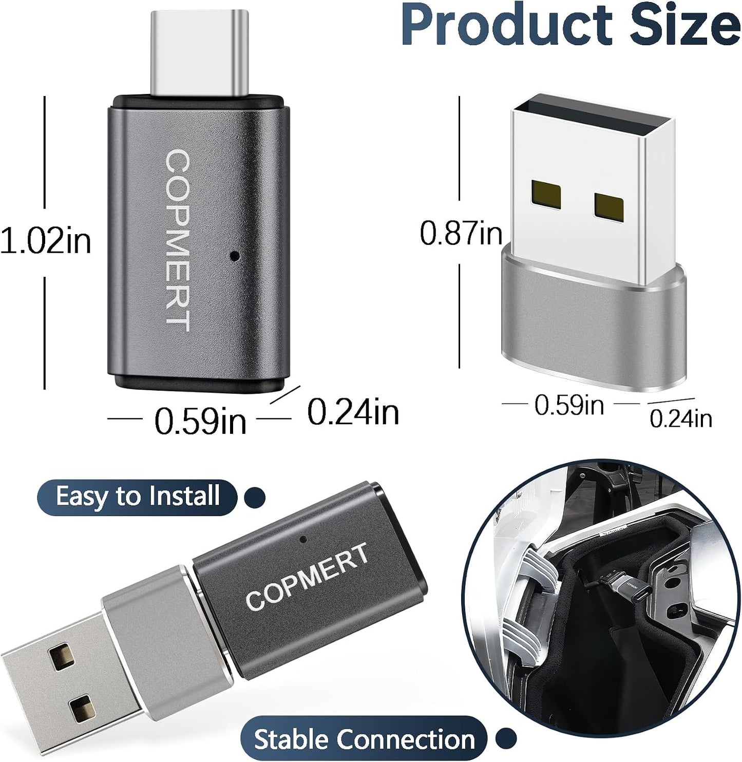 COPMERT 2025 Bypass Motorcycle Wireless CarPlay Bluetooth Adapter Street Glide Accessories with Passthrough USB-C