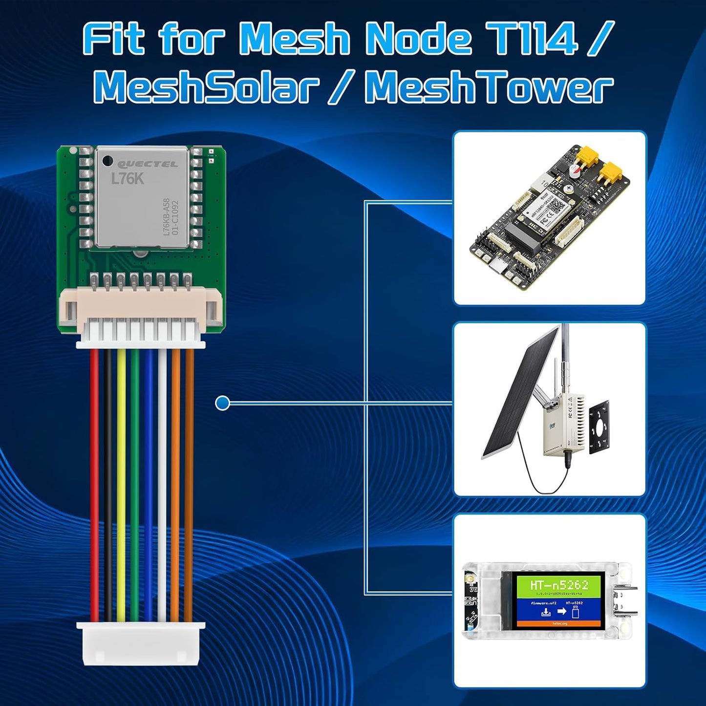 Meshnology L76K ESP32 V4 T114, GNSS GPS Module for LoRa Mesh Node High Position Accuracy Low Power Consumption Data