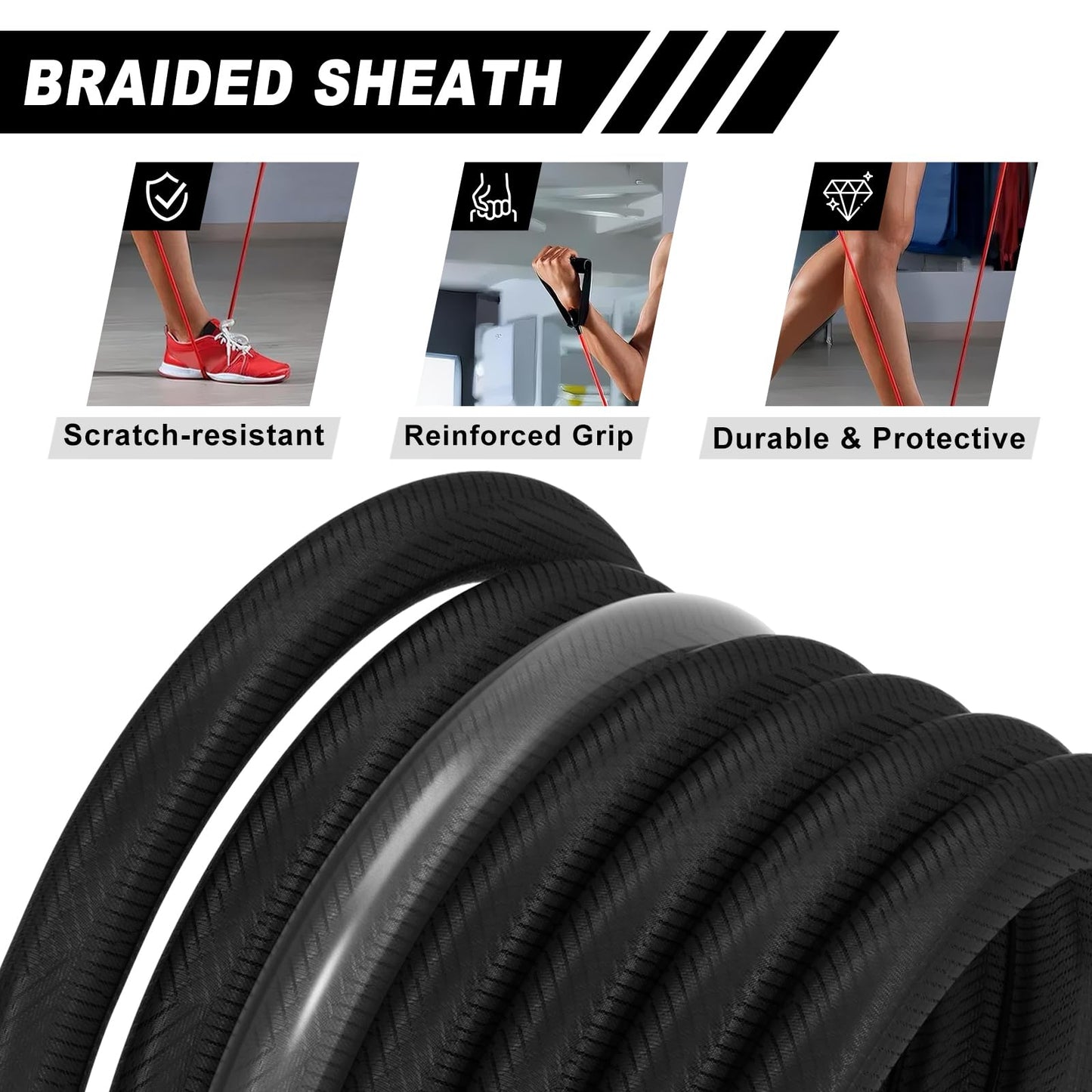 AlpinexFit Resistance Bands for Working Out,150LBS Exercise Bands with Handles,Workout Bands for Men Women, Fitness Bands Set for Muscle Training, Strength, Slim, Yoga, Home Gym Equipment